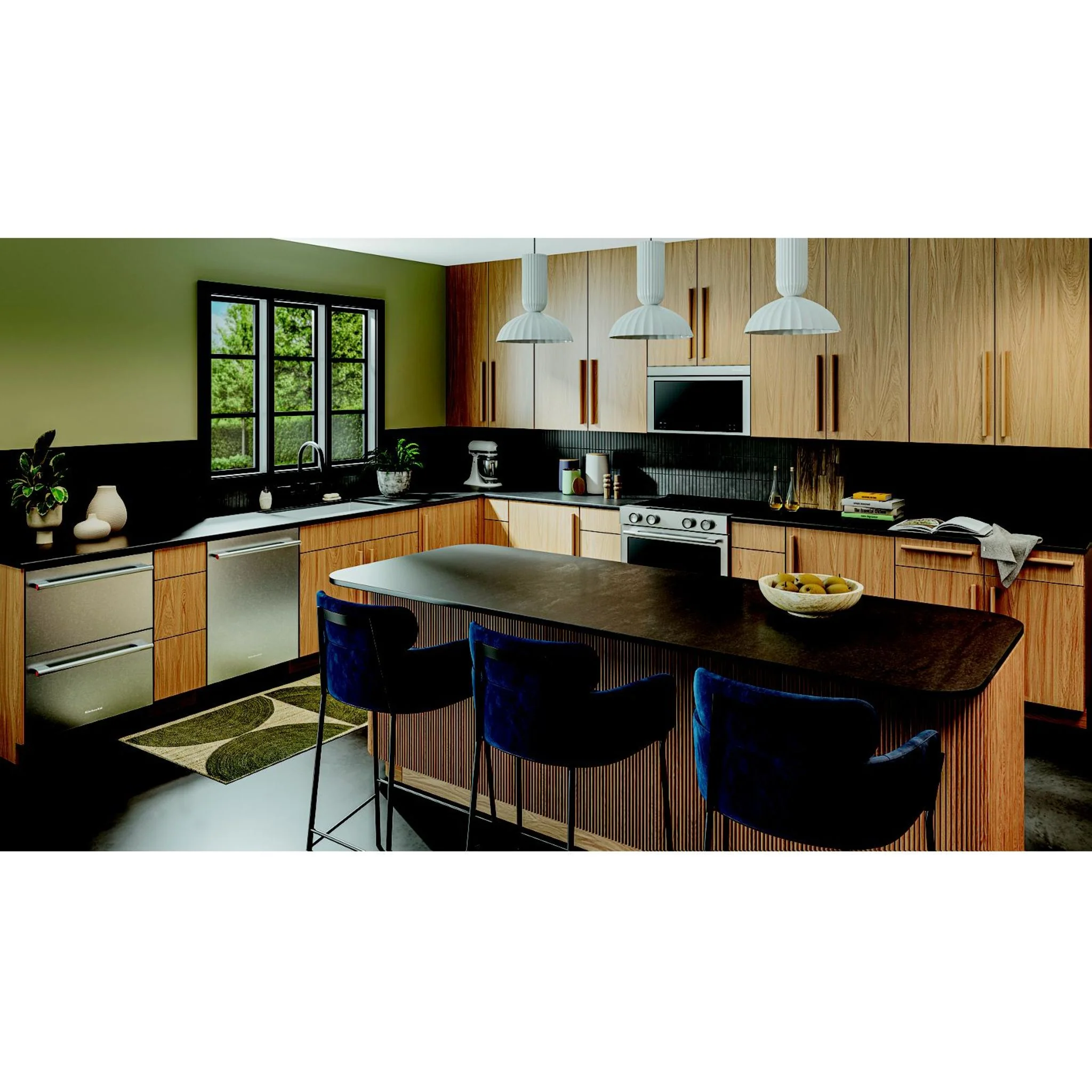 KitchenAid 24" Stainless Steel Undercounter Double-Drawer Refrigerator - Black Cabinet/Stainless Doors (KURT524SSB) - Image 3