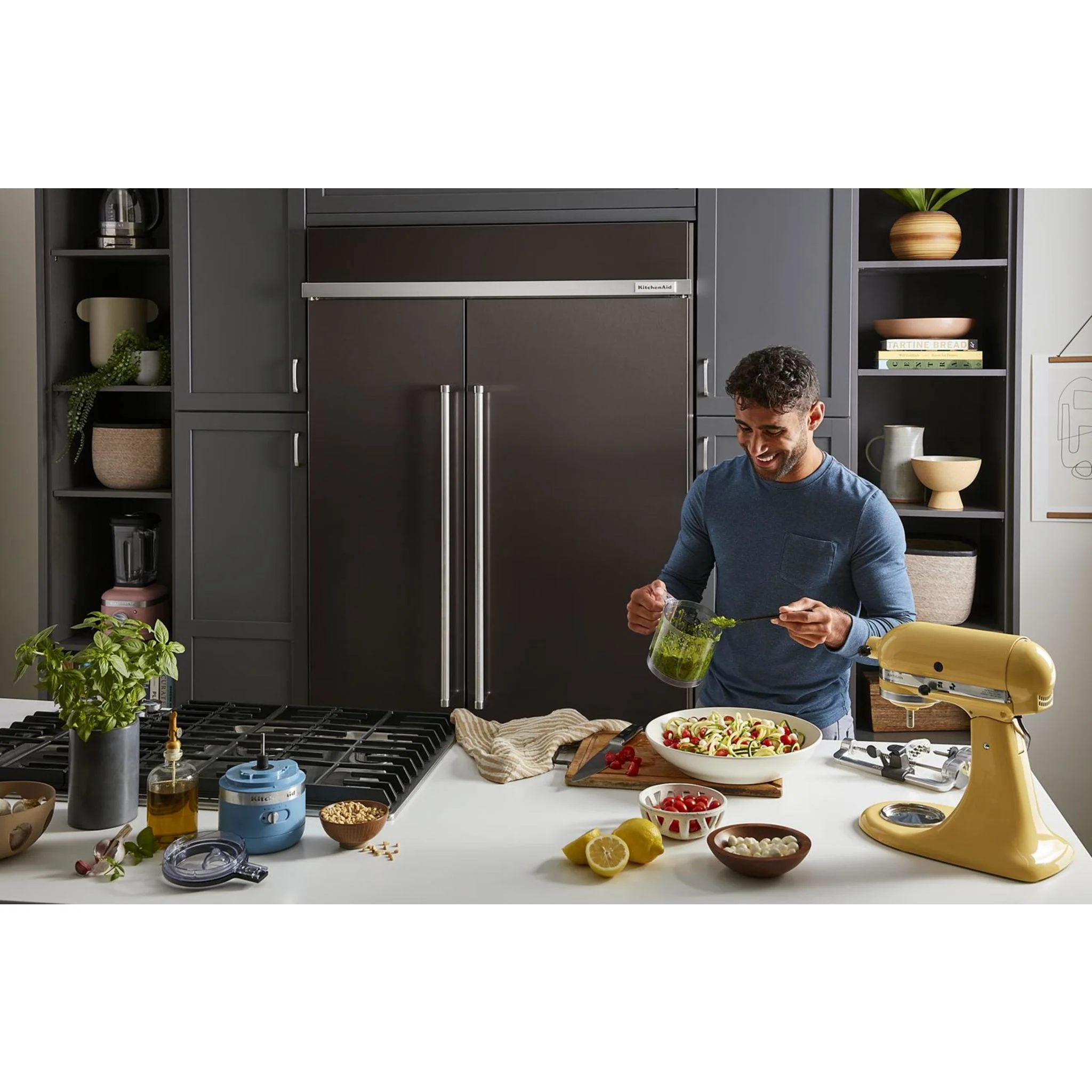 KitchenAid 25.5 Cu Ft. 42" Built-In Side-by-Side Refrigerator with PrintShield Finish - Black Stainless Steel with PrintShield™ Finish (KBSN702MBS) - Image 28