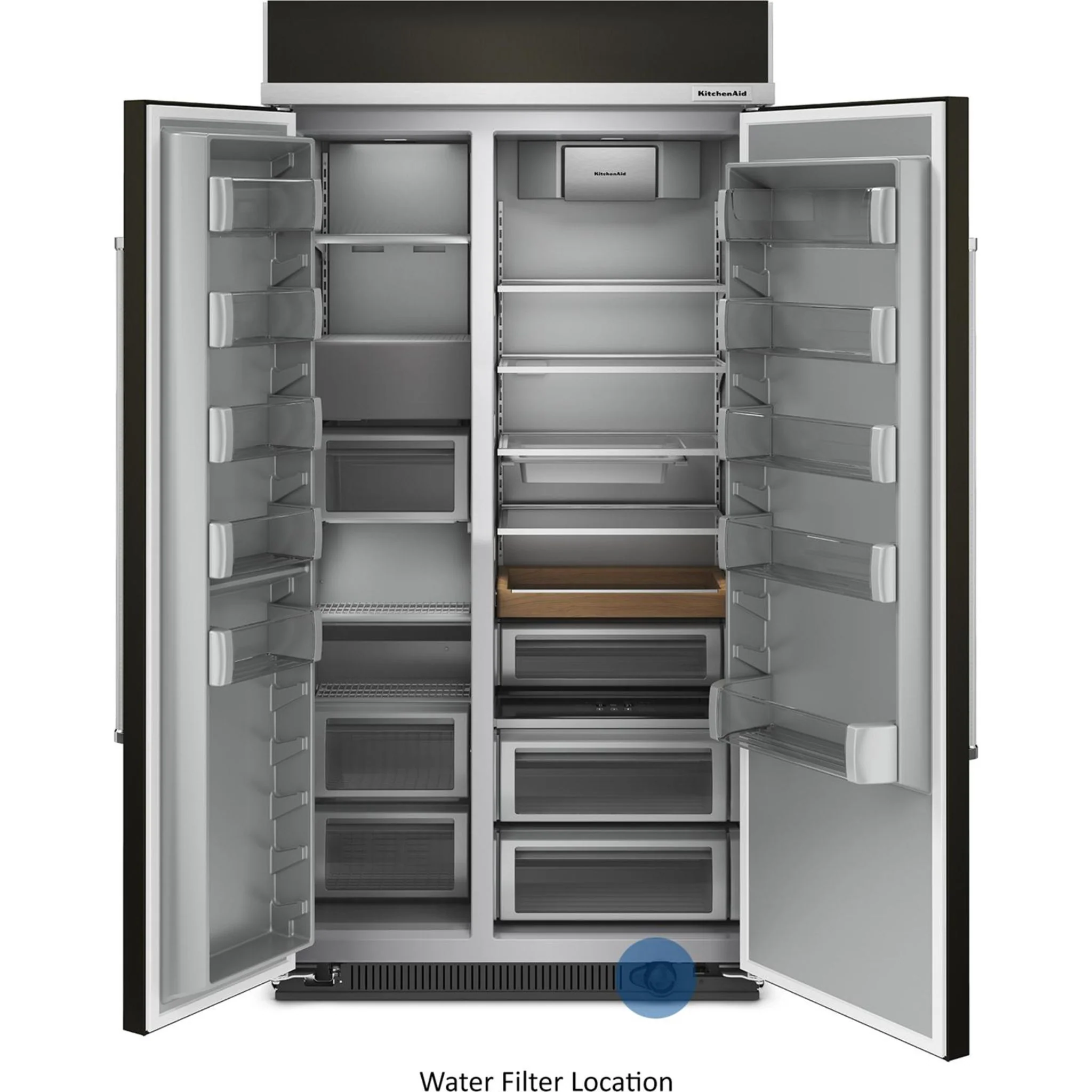 KitchenAid 25.5 Cu Ft. 42" Built-In Side-by-Side Refrigerator with PrintShield Finish - Black Stainless Steel with PrintShield™ Finish (KBSN702MBS) - Image 43