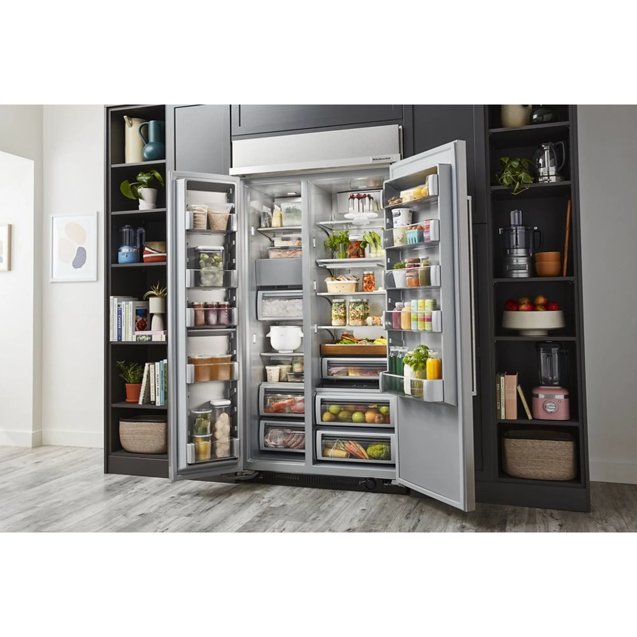 KitchenAid 25.5 Cu Ft. 42" Built-In Side-by-Side Refrigerator with PrintShield Finish - Stainless Steel with PrintShield™ Finish (KBSN702MPS) - Image 32