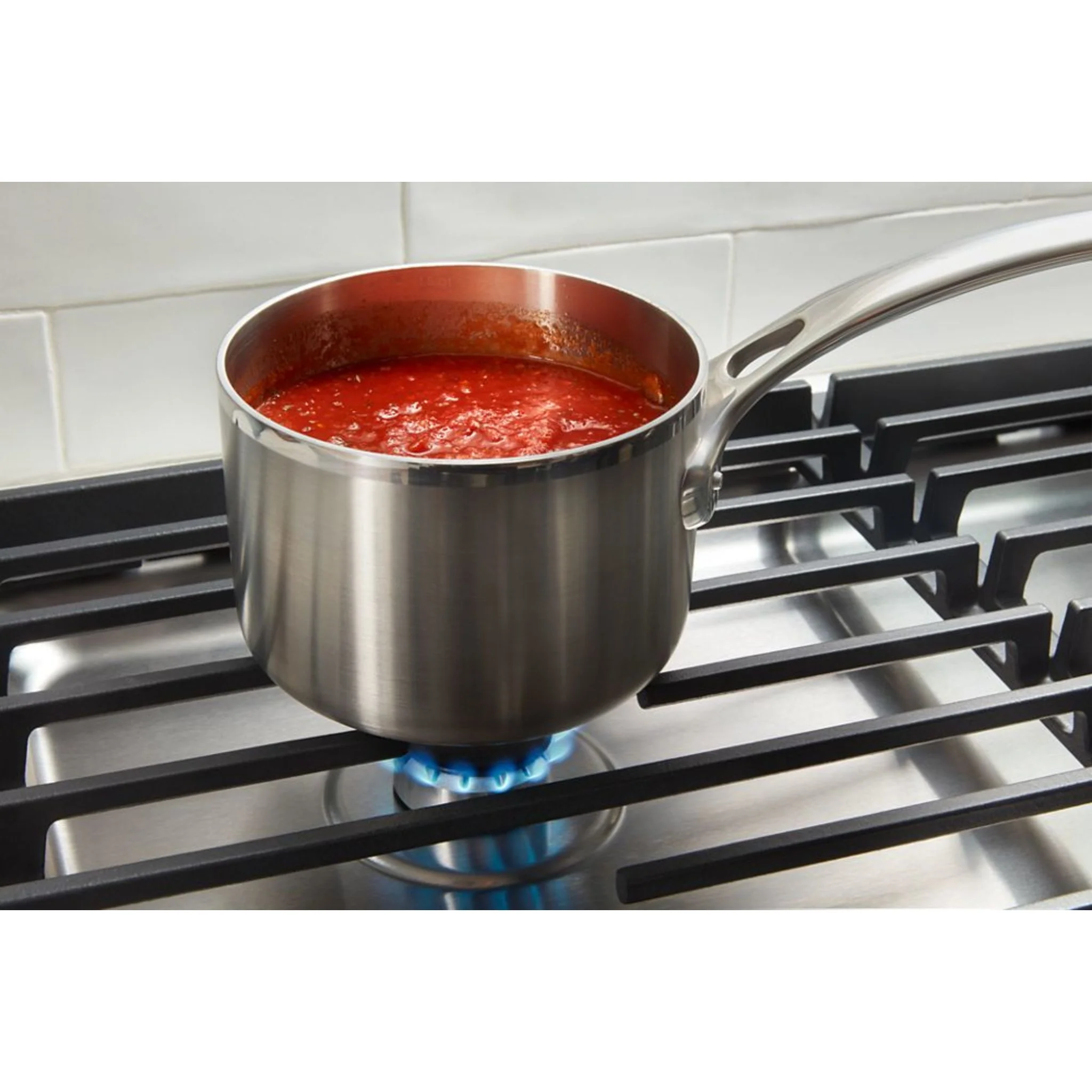 Whirlpool 30-inch Gas Cooktop with EZ-2-LiftHinged Cast-Iron Grates -Stainless Steel (WCGK5030PS) - Image 2