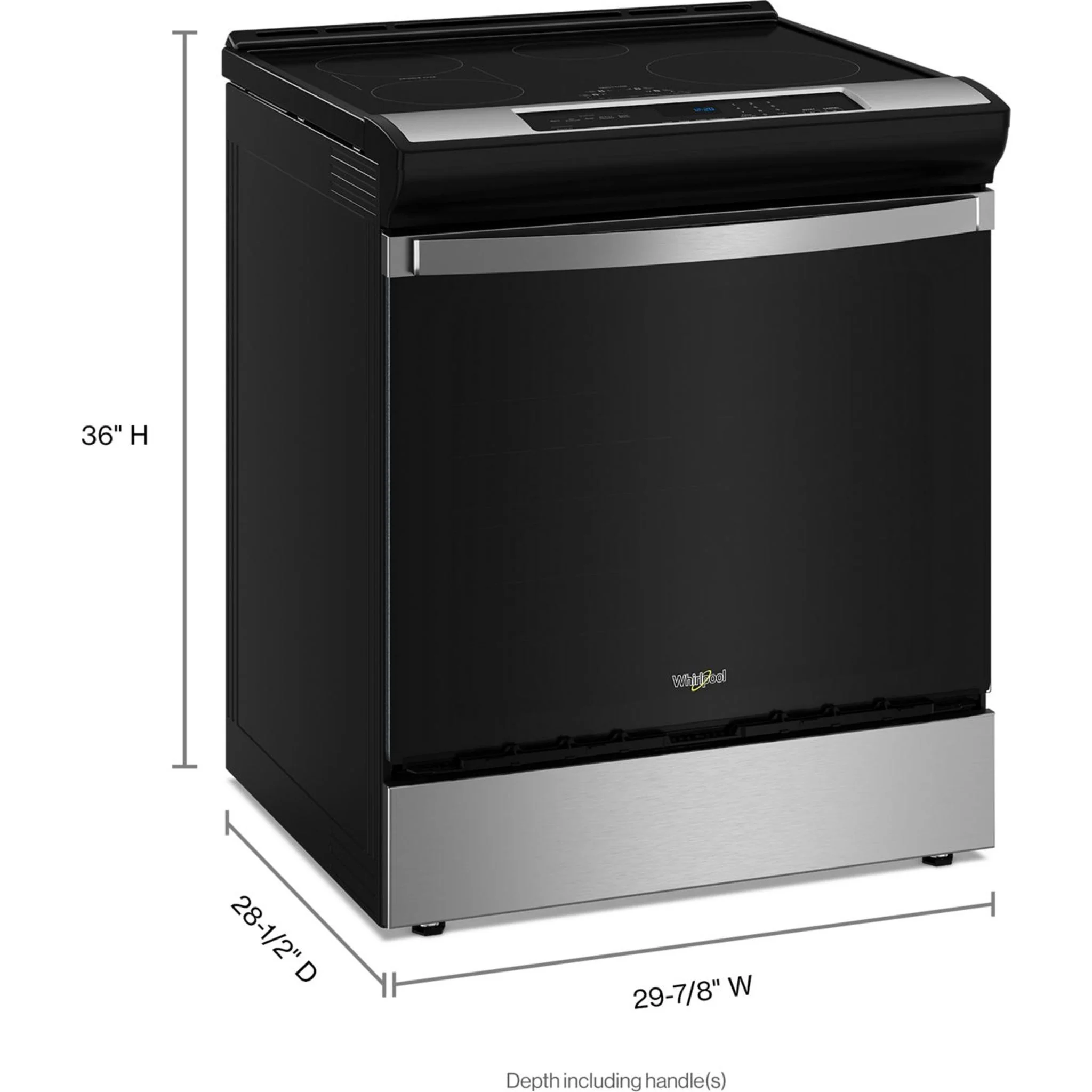 Whirlpool 30-inch Induction Range with No Preheat Air Fry -Black W/Stainless (WSIS5030RV) - Image 2