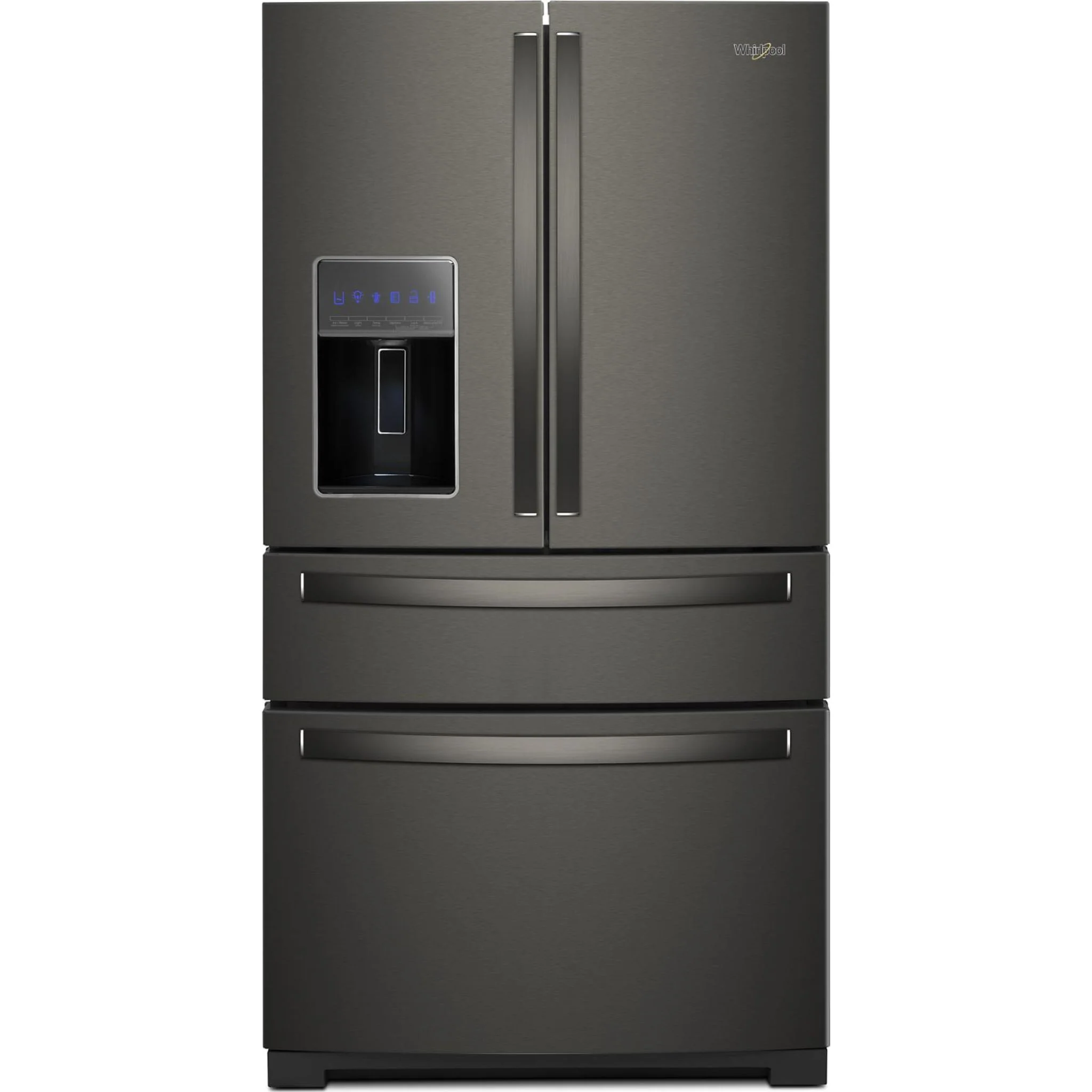 Whirlpool 36-inch Wide 4 Door Refrigerator with Prep and Store Bins - 26 Cu. Ft. -Black Stainless Finish (WRMF7736PV)