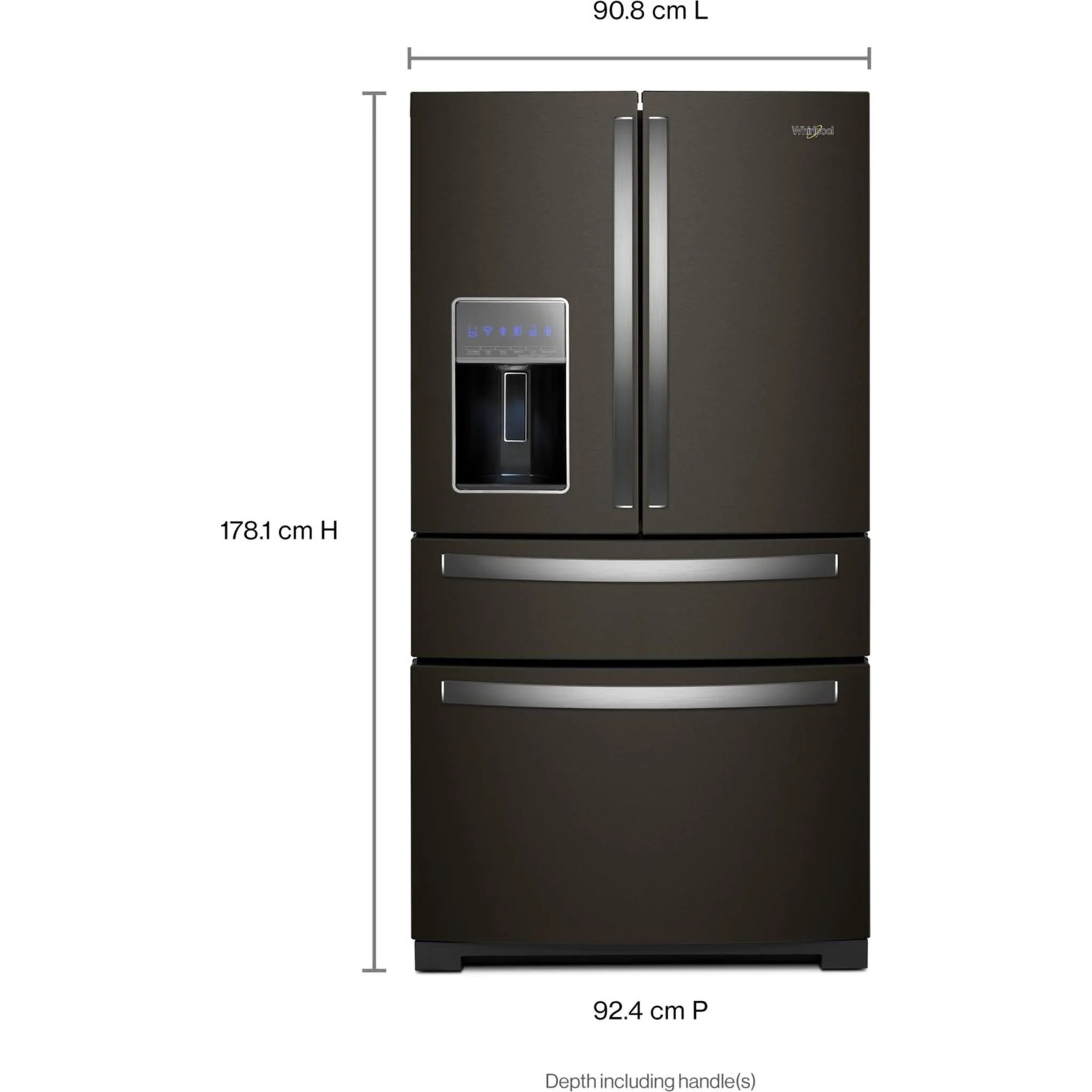 Whirlpool 36-inch Wide 4 Door Refrigerator with Prep and Store Bins - 26 Cu. Ft. -Black Stainless Finish (WRMF7736PV) - Image 14