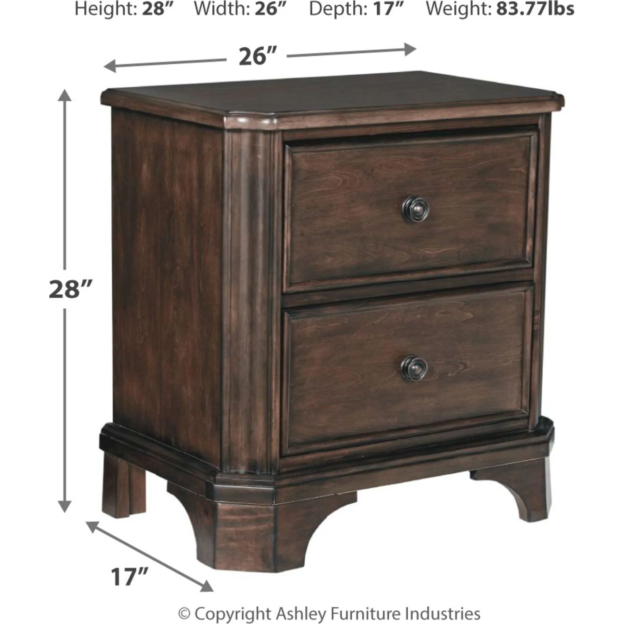 Adinton Two Drawer Nightstand - Image 3