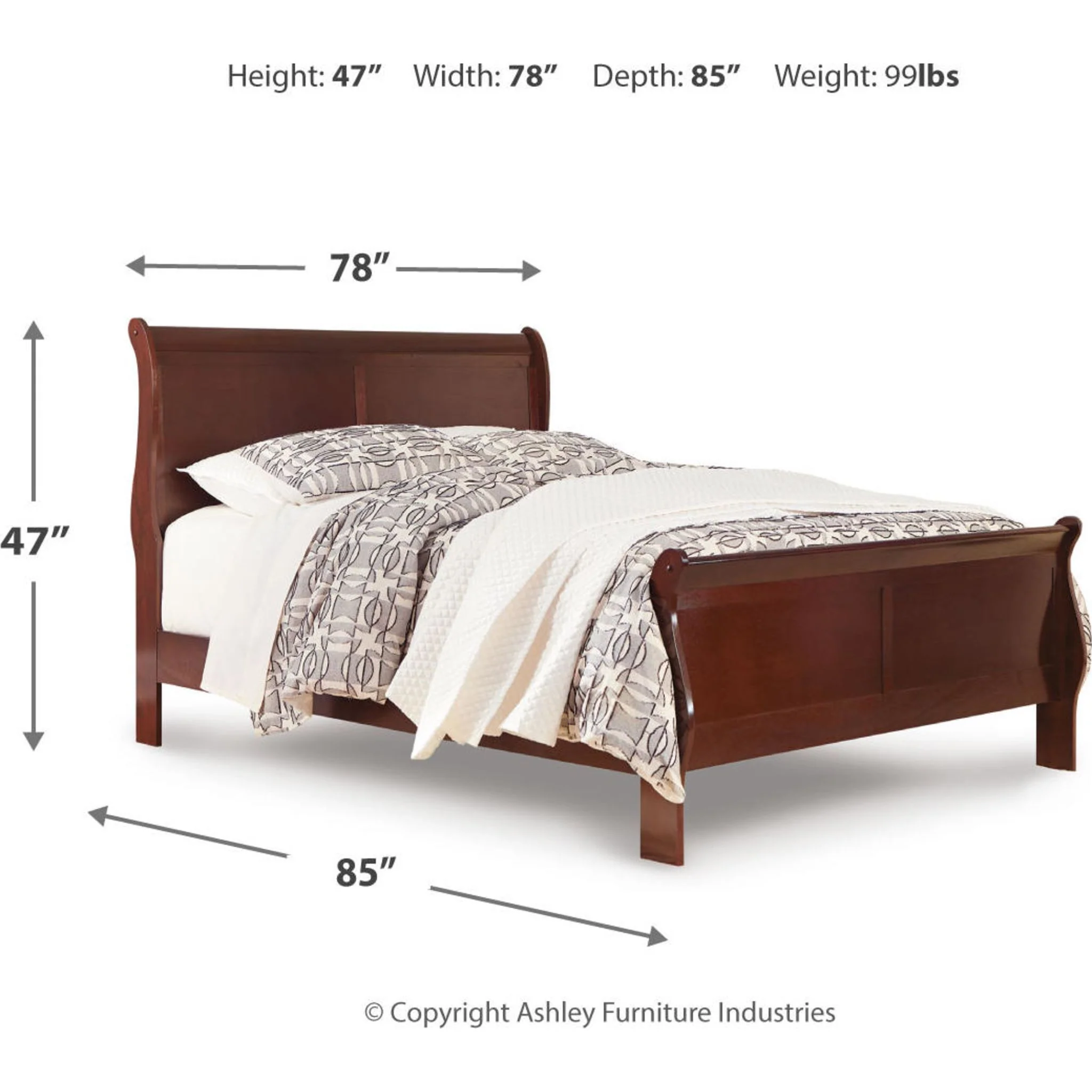 Alisdair 5 Piece Sleigh Bedroom - Image 57