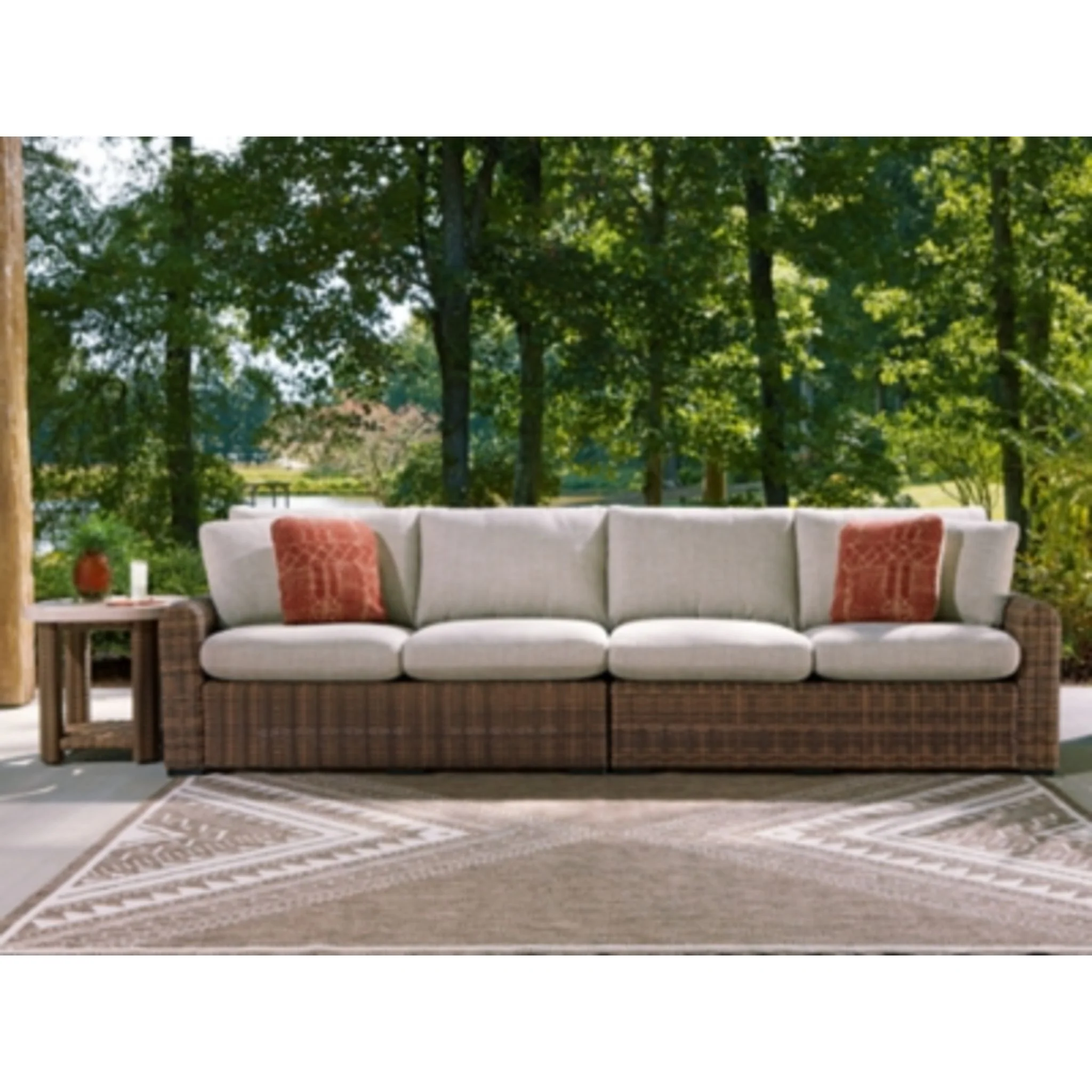 Angel Island Outdoor Modular Left and Right Arm Loveseat with Cushion - Image 12