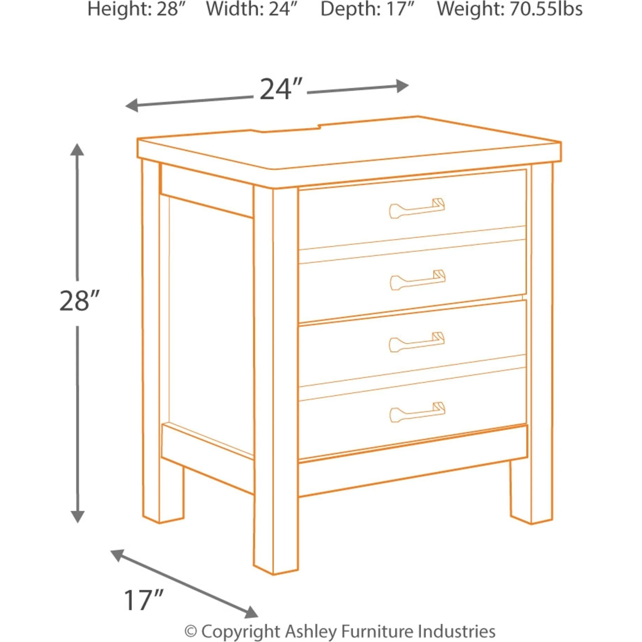 Baylow-EXCLUSIVE Two Drawer Nightstand - Image 5