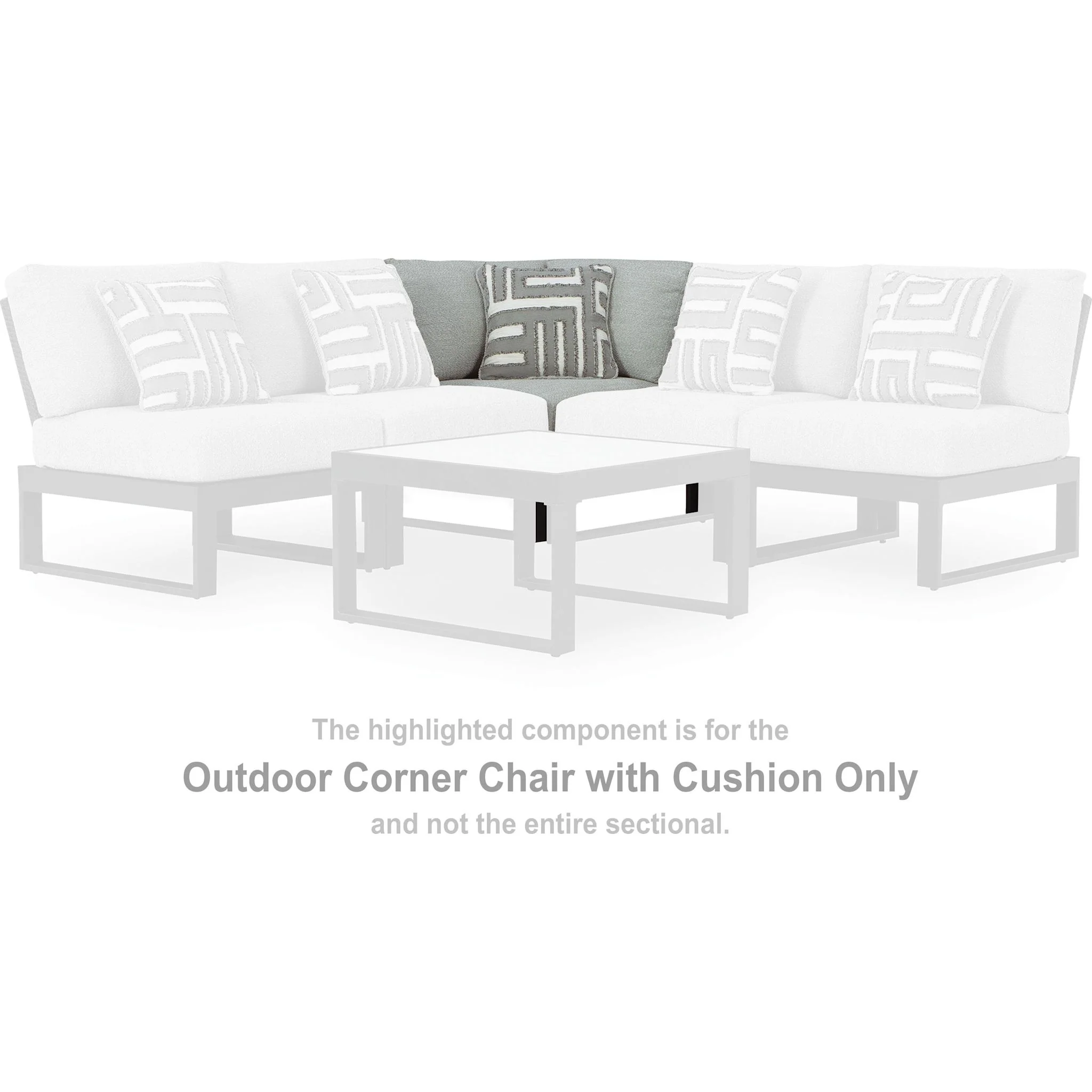 Beachloft Outdoor Modular Corner Chair with Cushion - Image 2