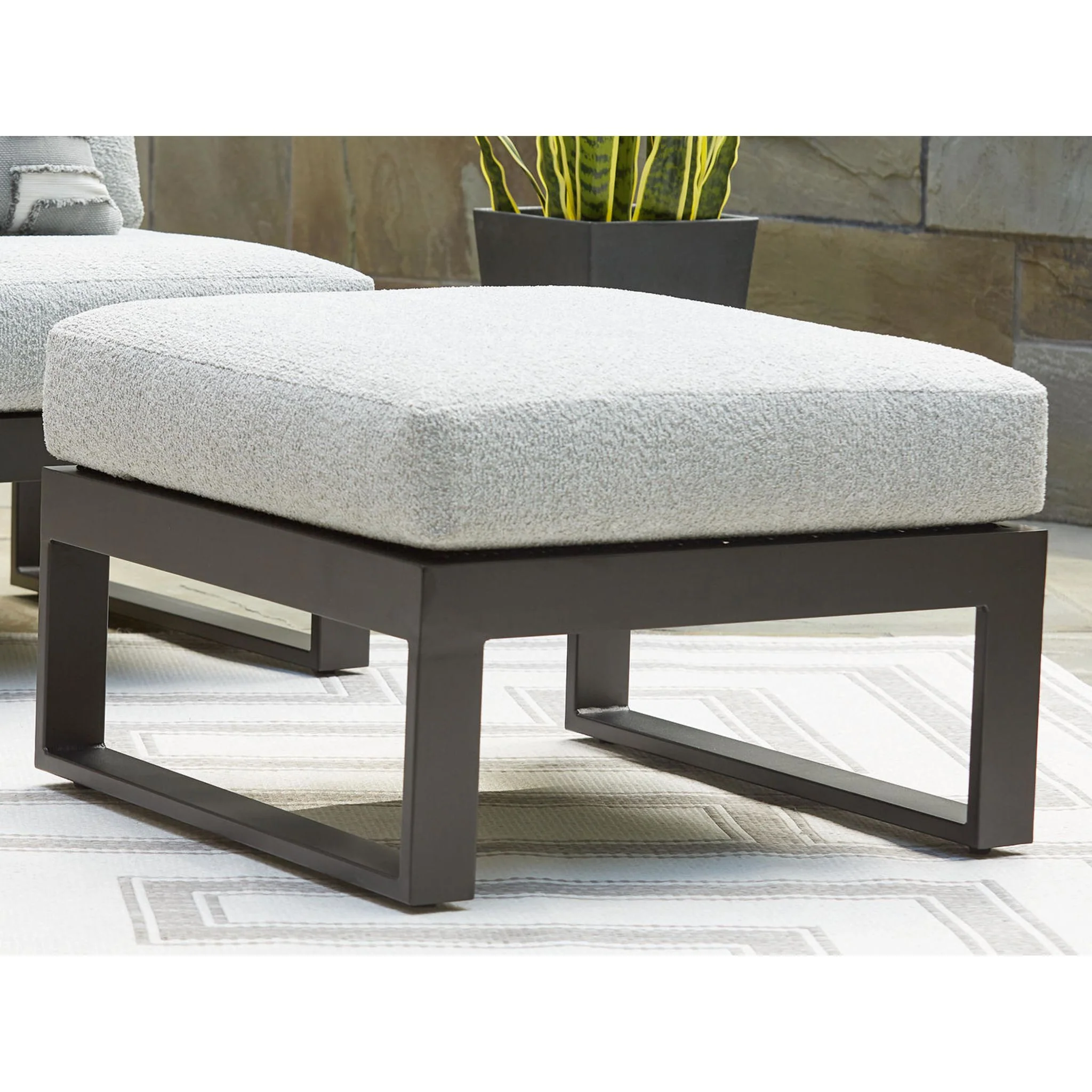 Beachloft Outdoor Ottoman with Cushion - Image 3