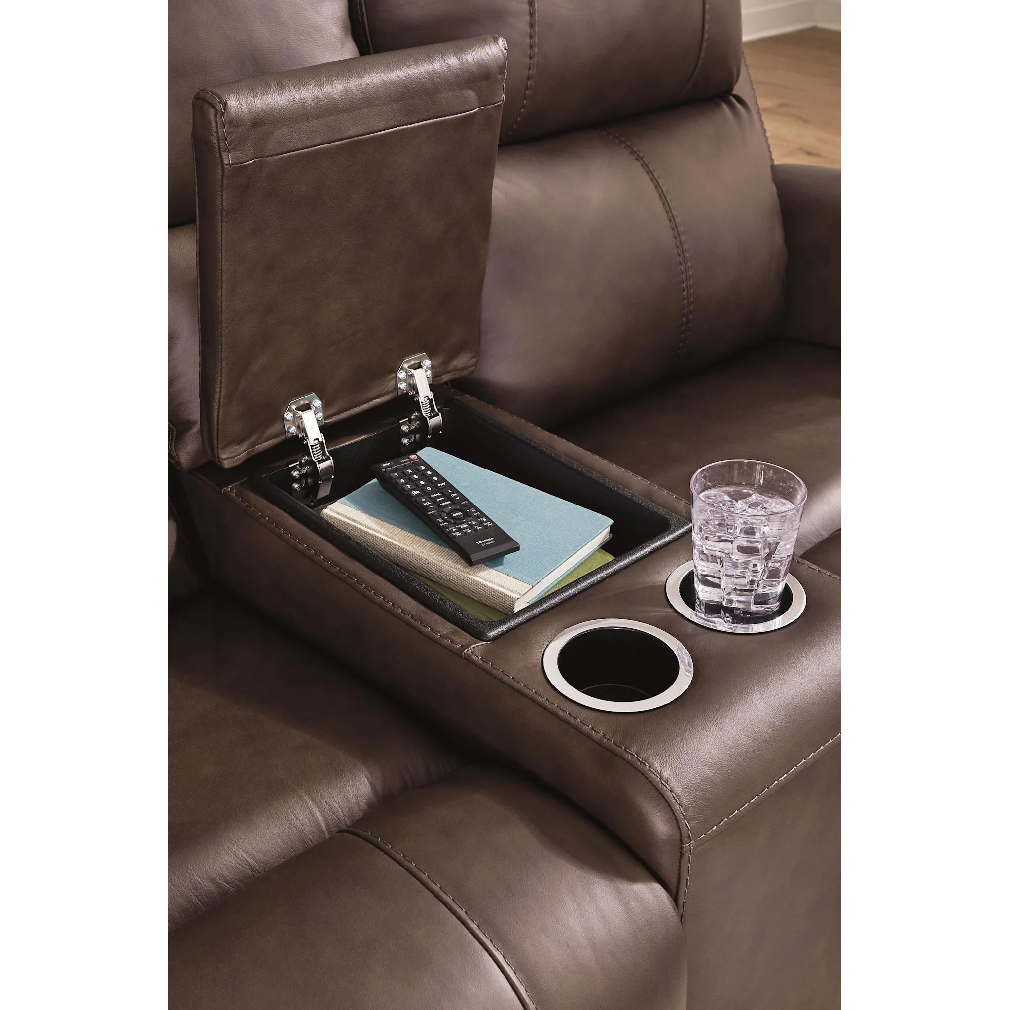 Beryton Power Reclining Loveseat with Console - Image 8