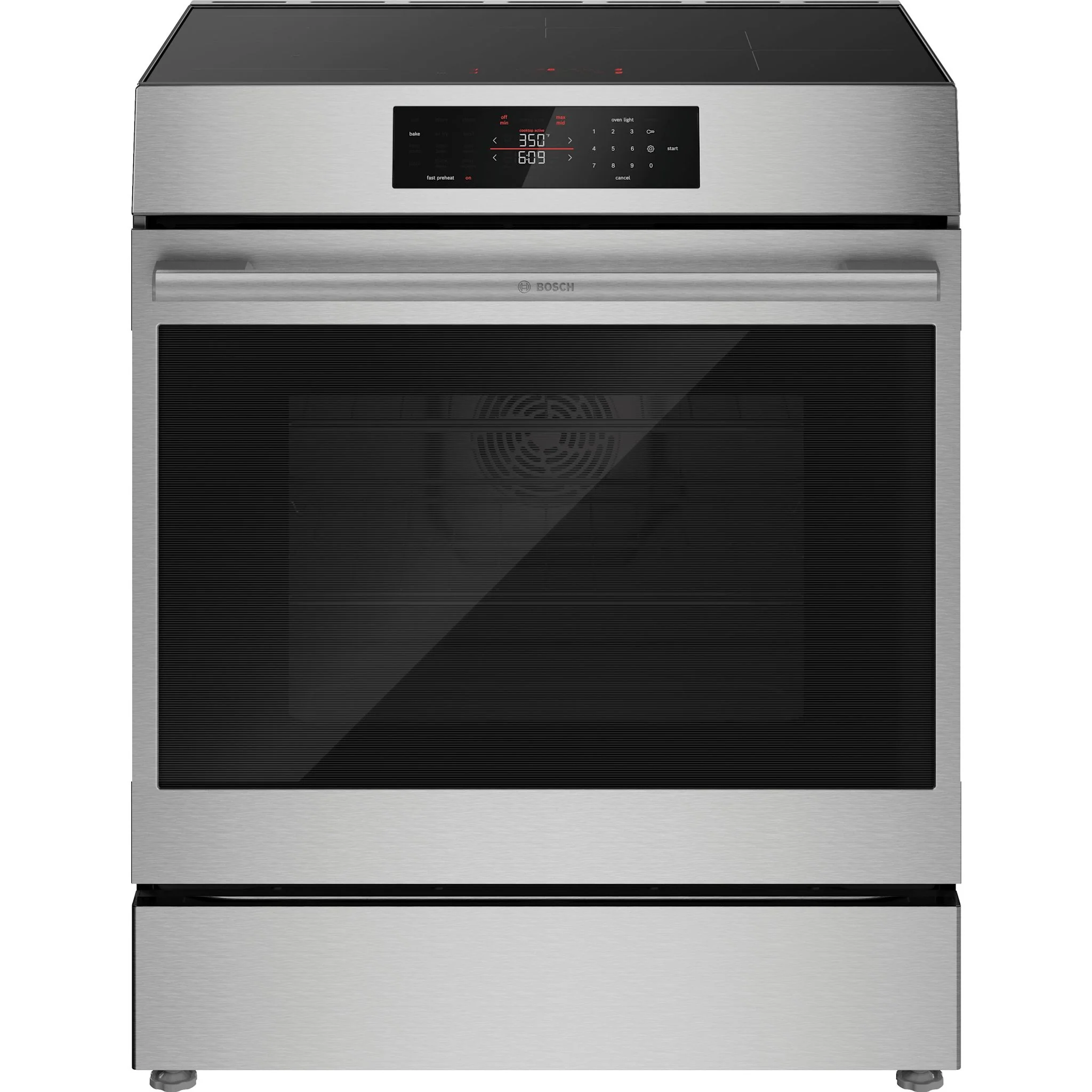 Bosch Induction, 500 Series Range, Slide In Range, Convection Range, Air Fry Induction - Stainless steel (HIF5050MC)