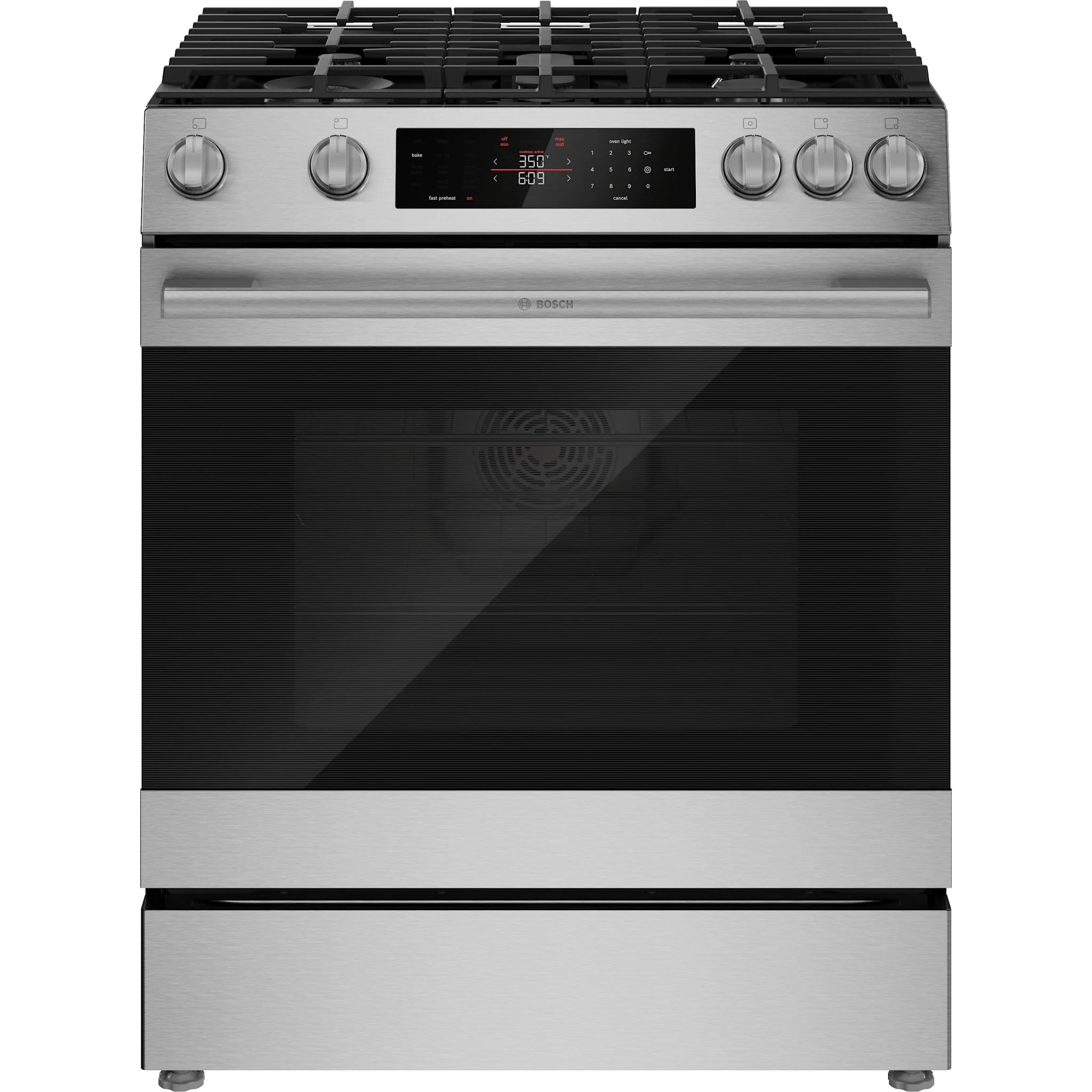 Bosch Gas Range, 300 Series Range, Convection Oven, Air Fry Gas Range, Self Clean Oven - Stainless steel (HGF3050MUC)