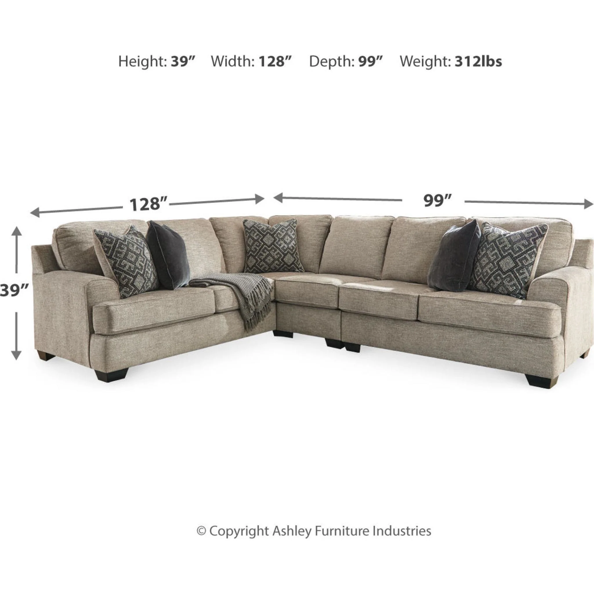 Bovarian 3 Piece Sectional - Image 14