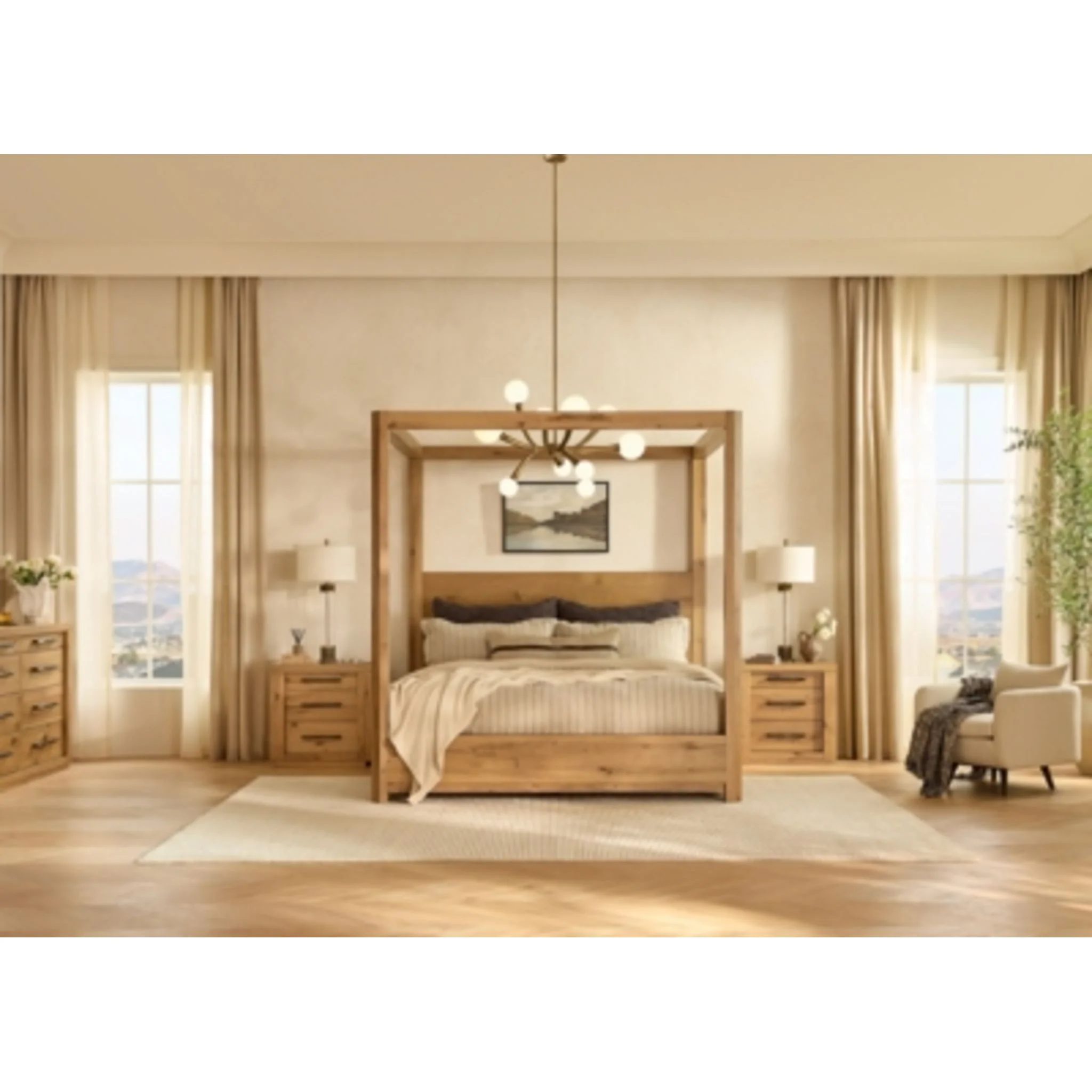 Bracken-Exclusive 5 Piece Canopy Bedroom - Image 141
