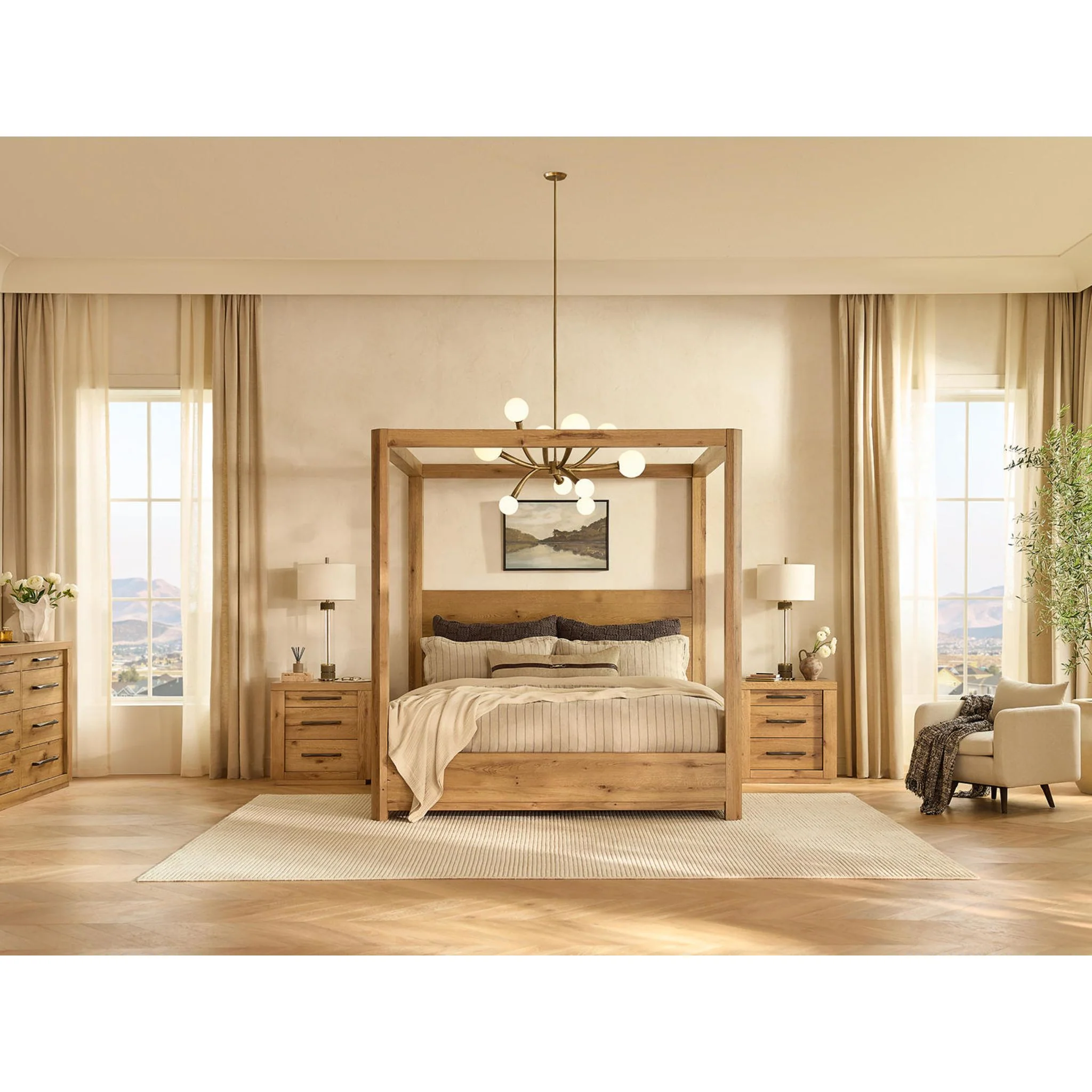 Bracken-Exclusive 5 Piece Canopy Bedroom - Image 98