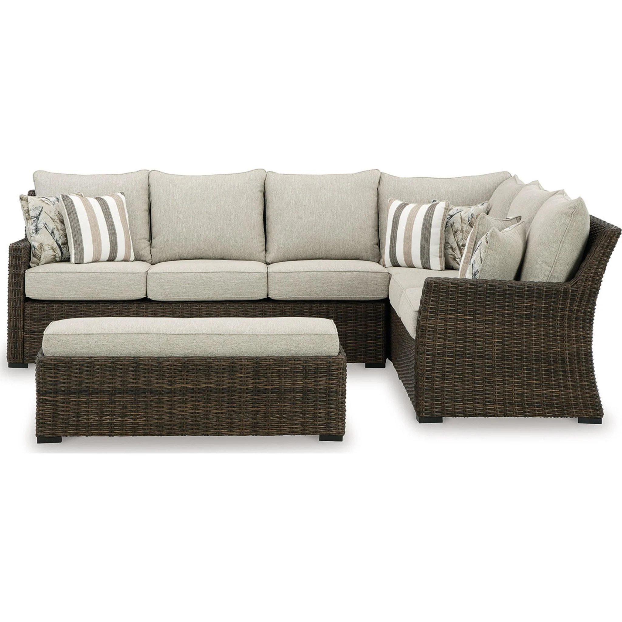 Brook Ranch 2 Piece Outdoor Sectional with Bench - Image 28
