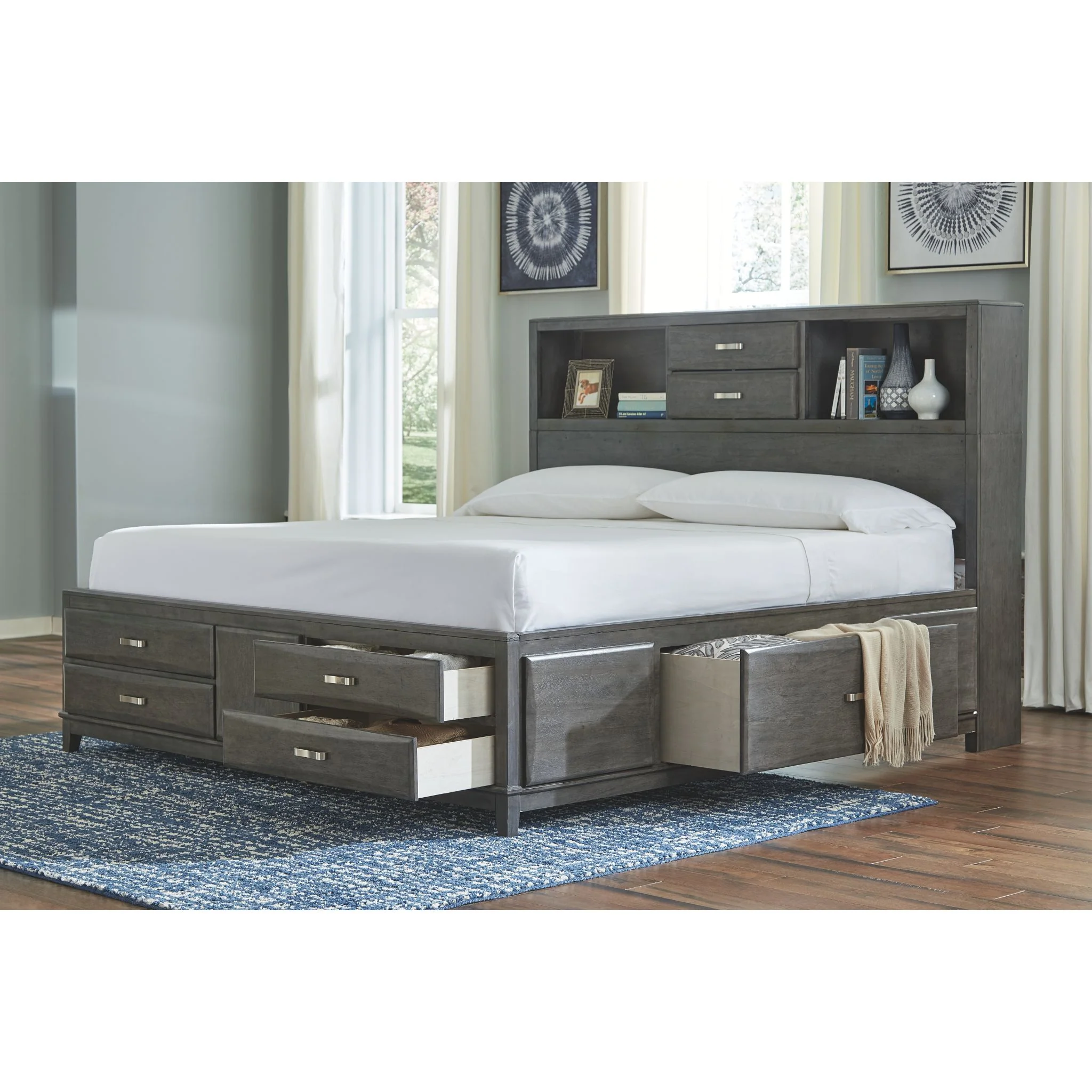 Caitbrook Bookcase Storage Bed - Image 24