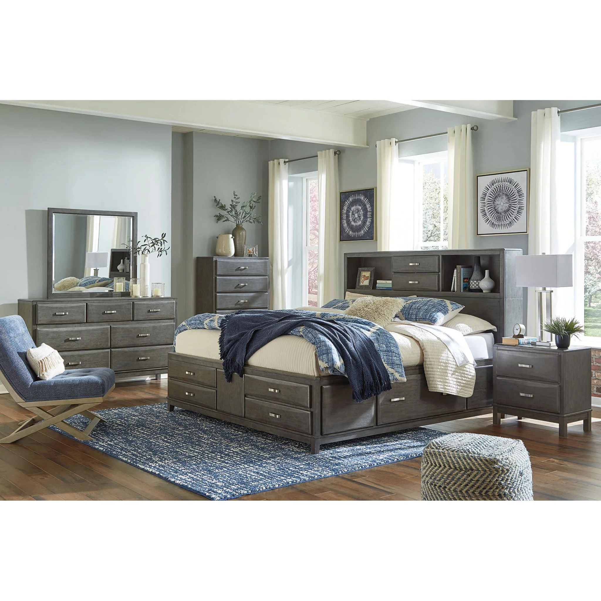 Caitbrook Bookcase Storage Bed - Image 30