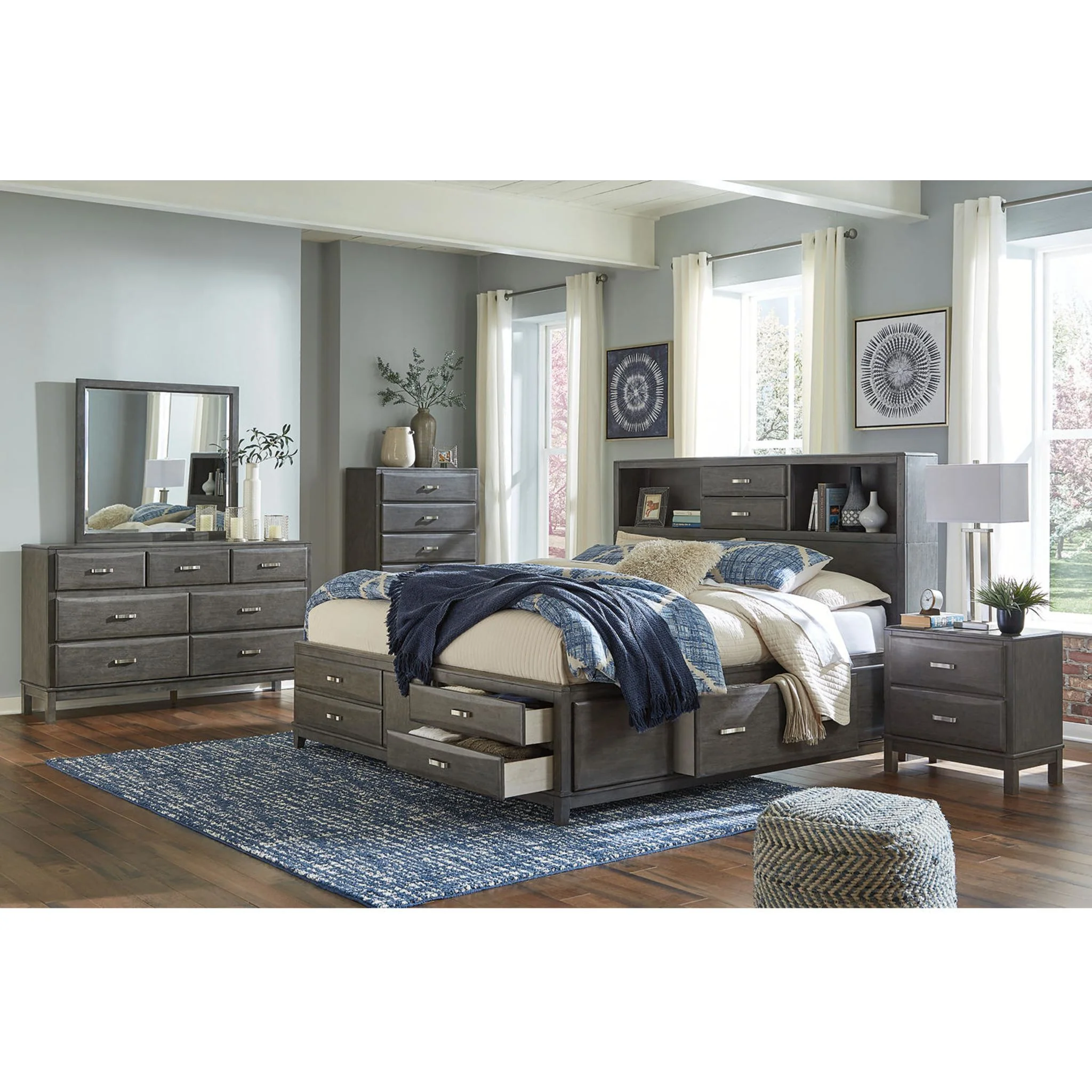 Caitbrook Bookcase Storage Bed - Image 31