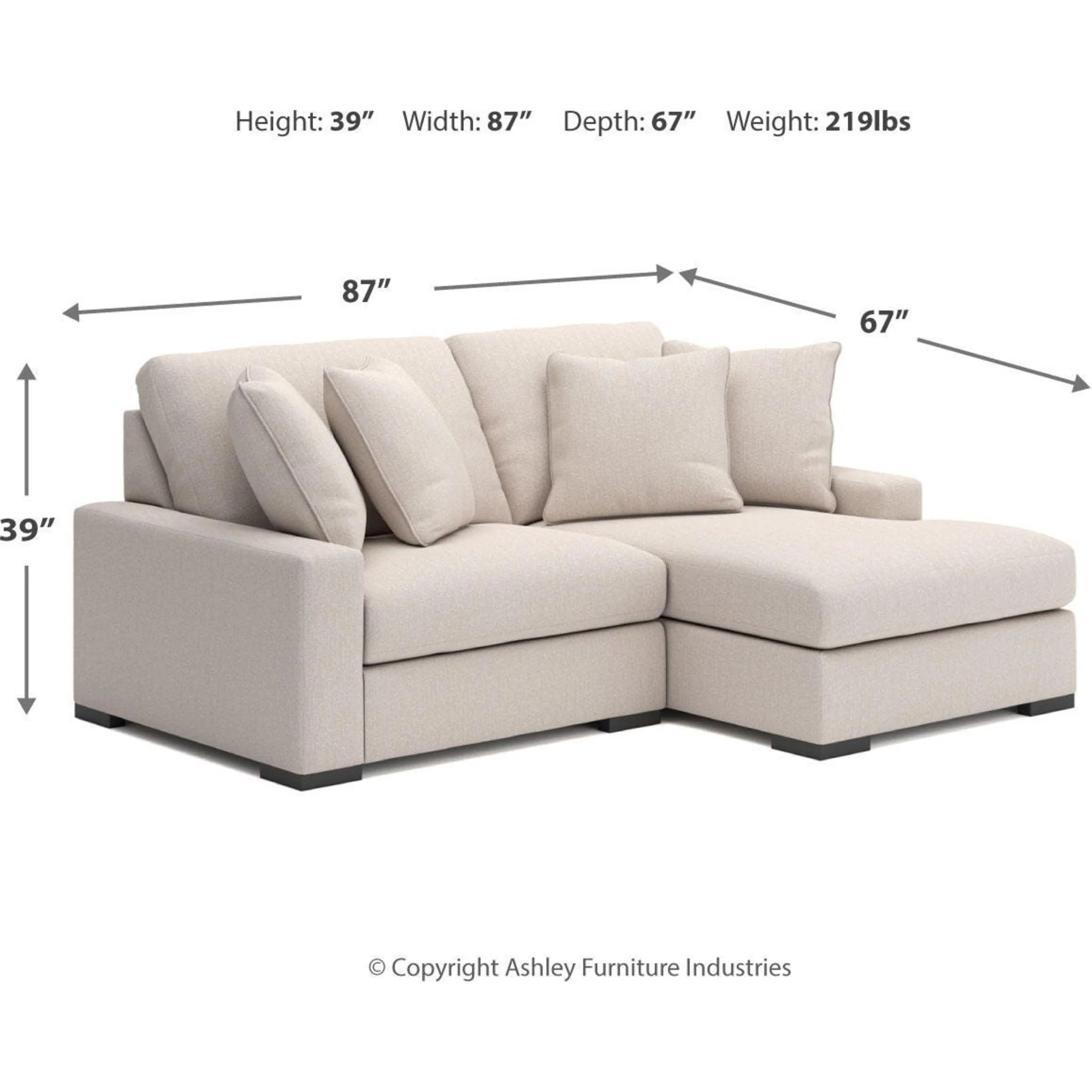 Calden-Exclusive 2 Piece Modular Sectional with Chaise - Image 3