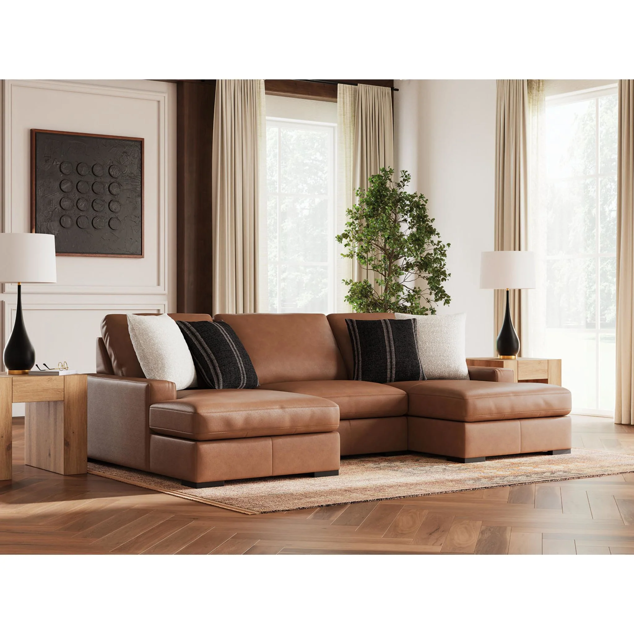 Calden-Exclusive 3 Piece Modular Sectional with Double Chaise - Image 7