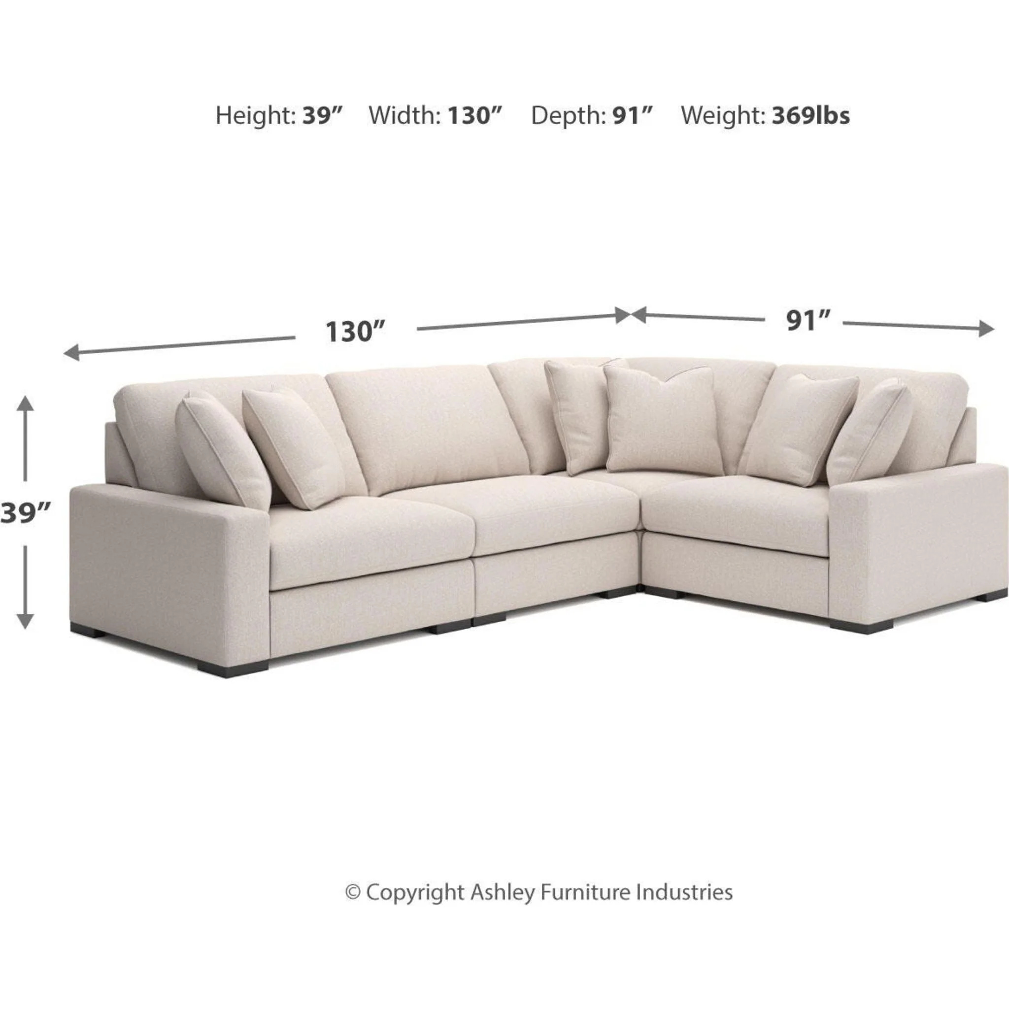 Calden-Exclusive 4 Piece Modular Sectional - Image 3
