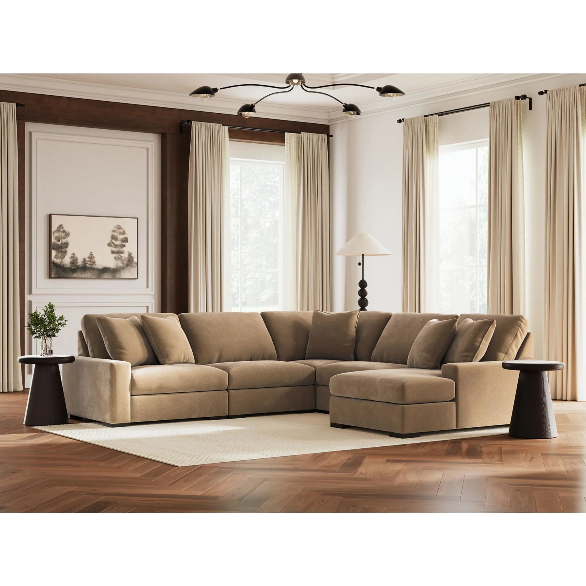 Calden-Exclusive 5 Piece Modular Sectional with Chaise - Image 65