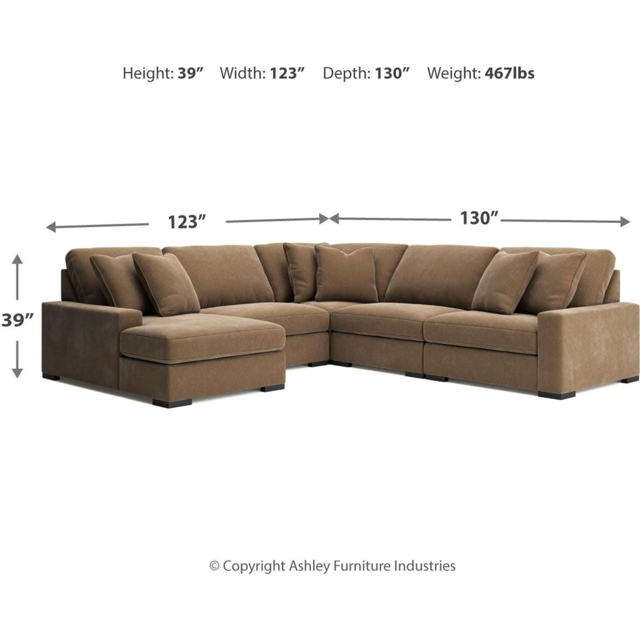 Calden-Exclusive 5 Piece Modular Sectional with Chaise - Image 69