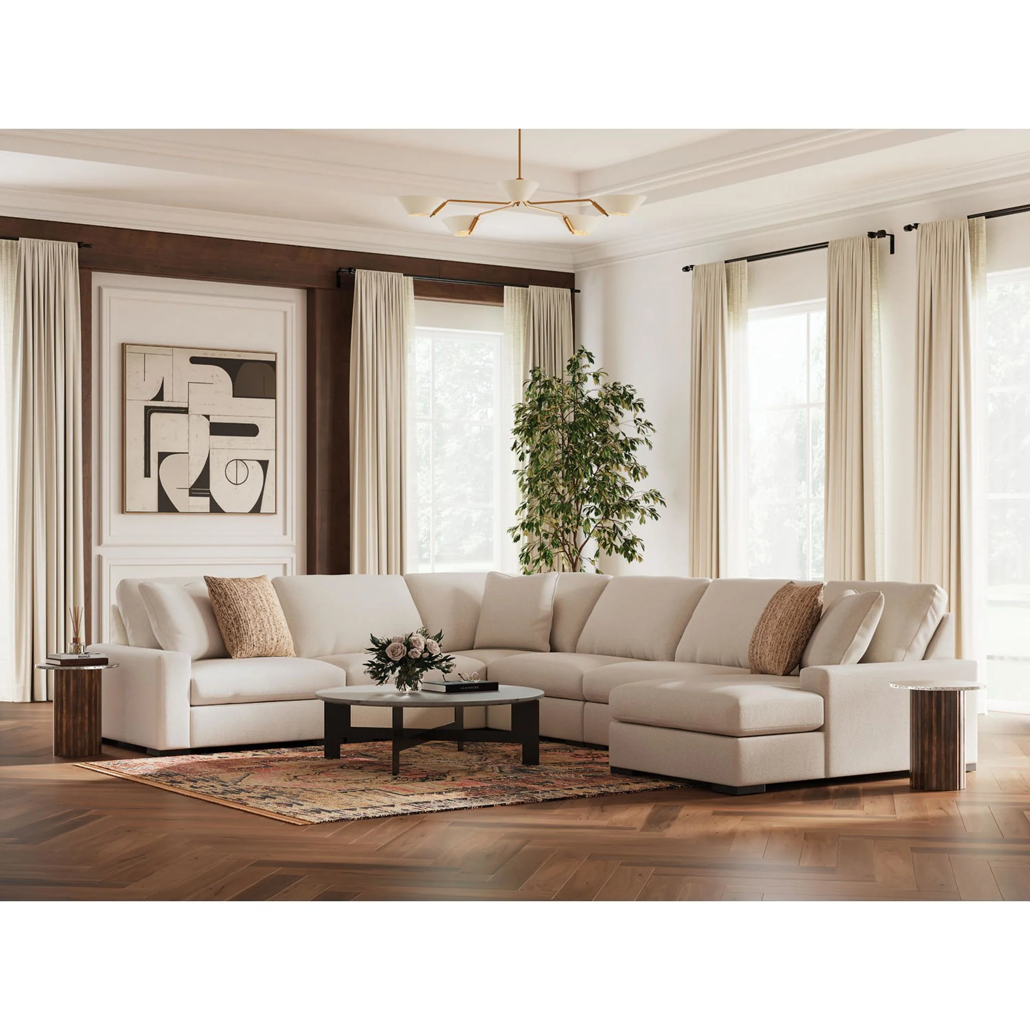 Calden-Exclusive 6 Piece Modular Sectional with Chaise - Image 36