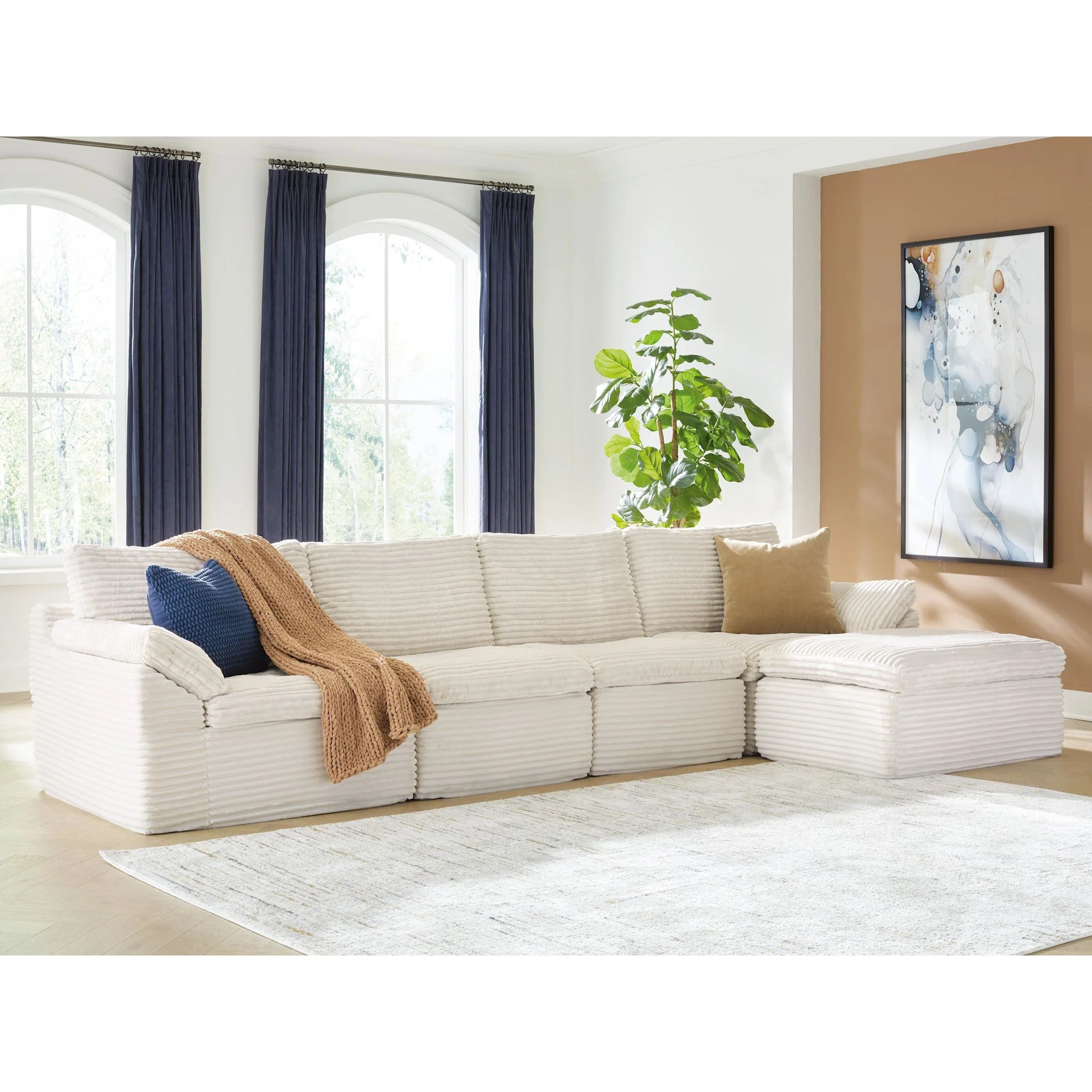 Canefield 4 Piece Sectional with Ottoman - Image 10