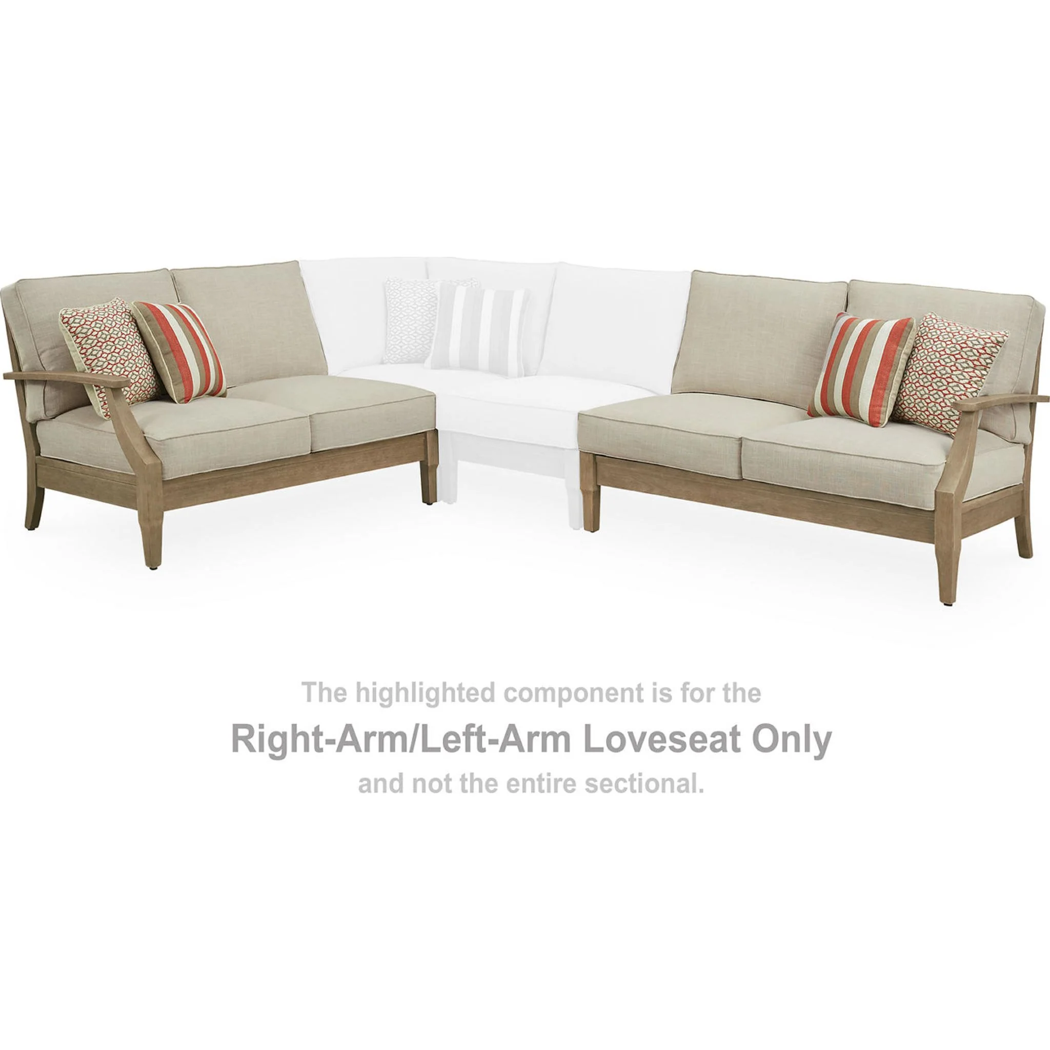 Clare View Outdoor Modular Left and Right Arm Loveseat with Cushion