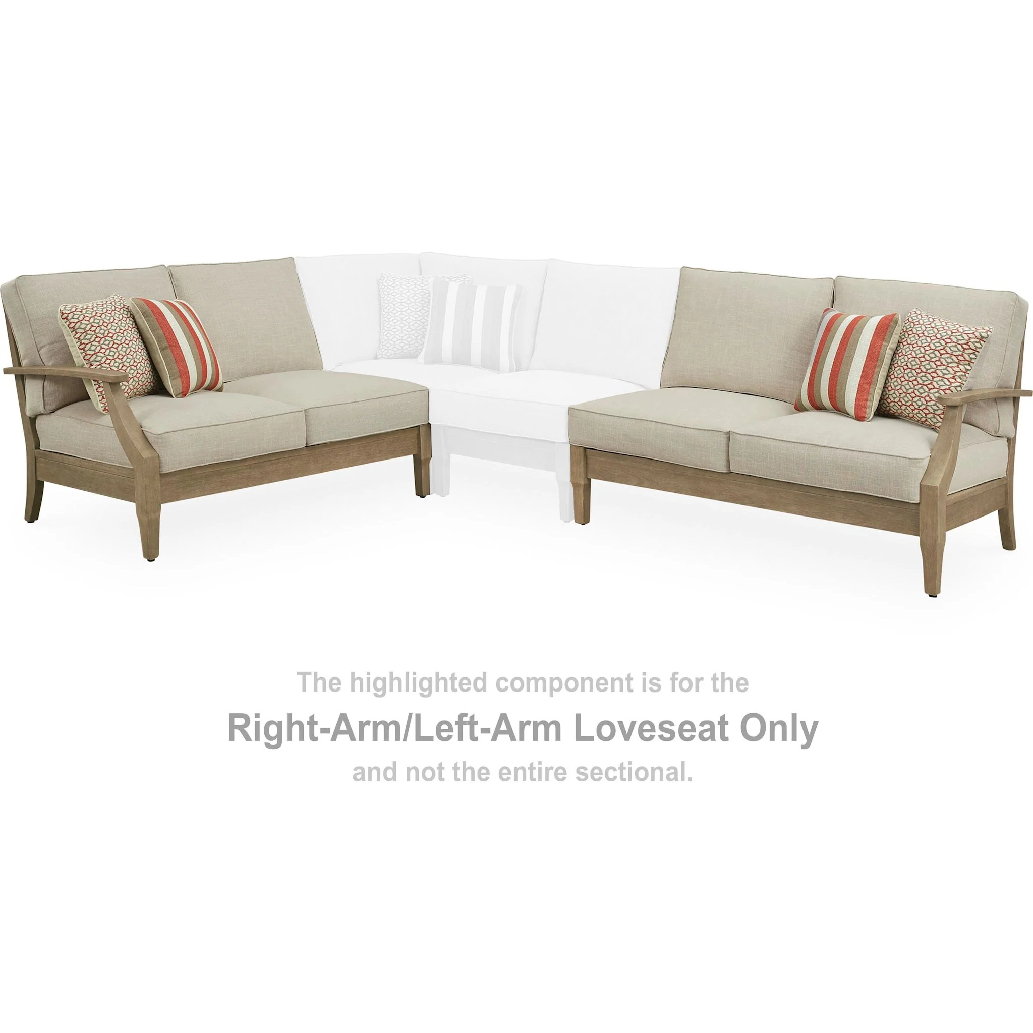 Clare View Outdoor Modular Left and Right Arm Loveseat with Cushion - Image 13