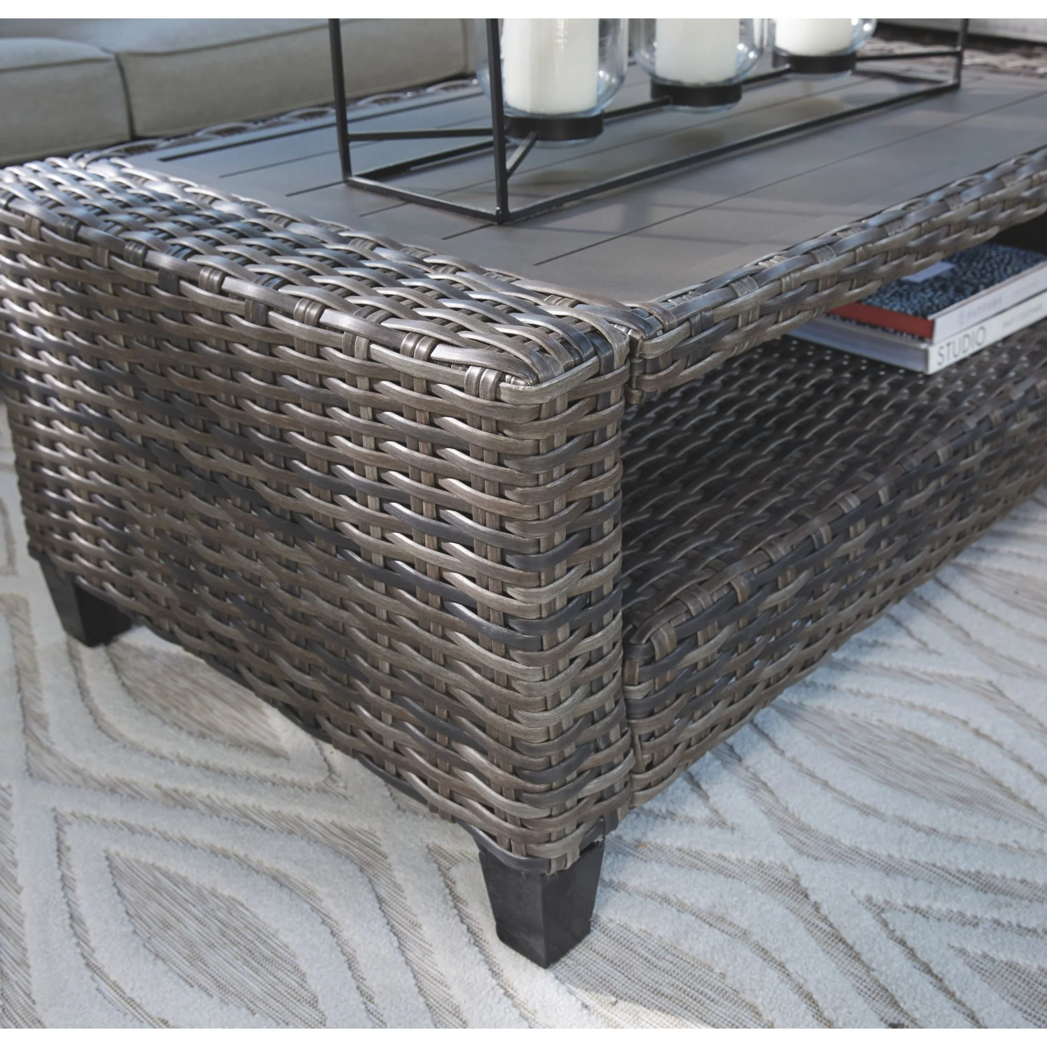 Outdoor Cloverbrooke Sofa/Chairs/Table Set (4/CN) Gray - Image 6