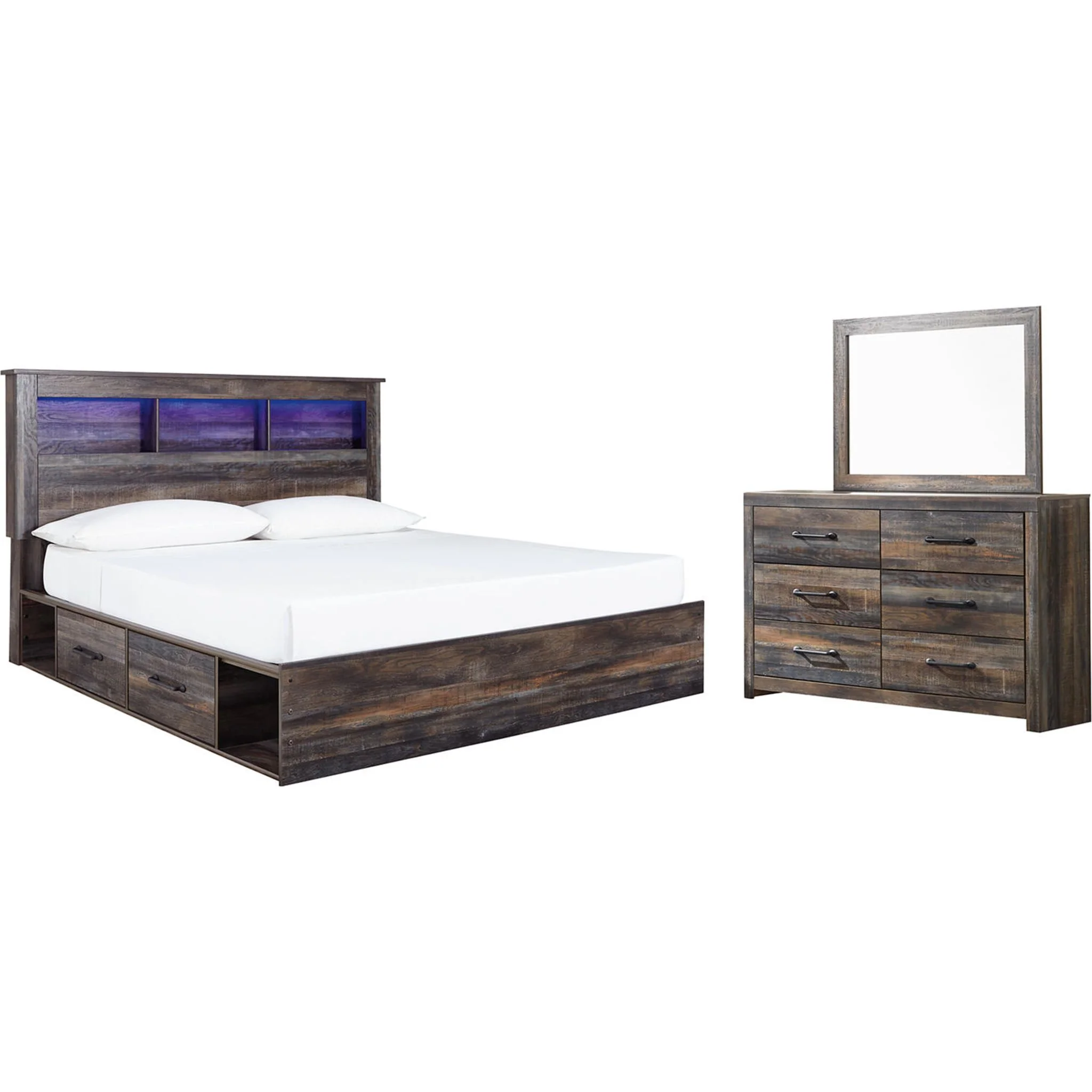 Drystan 5 Piece Bookcase Bed with 2 Drawer Storage Bedroom - Image 24