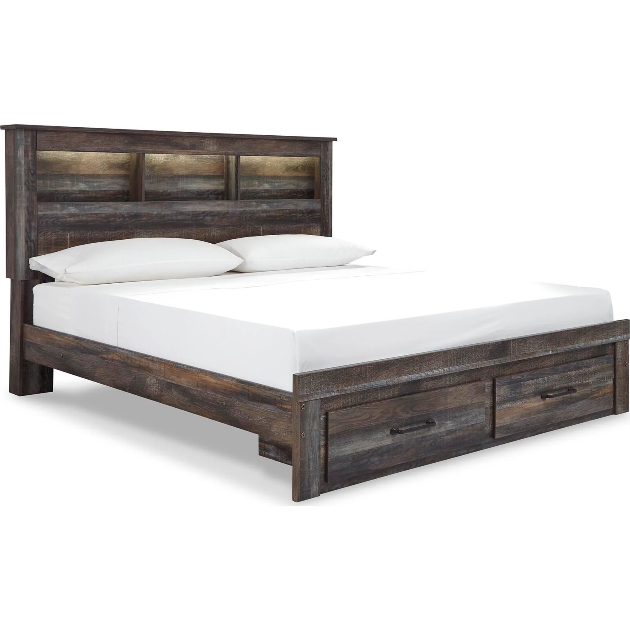 Drystan 5 Piece Bookcase Bed with Footboard Storage Bedroom - Image 38