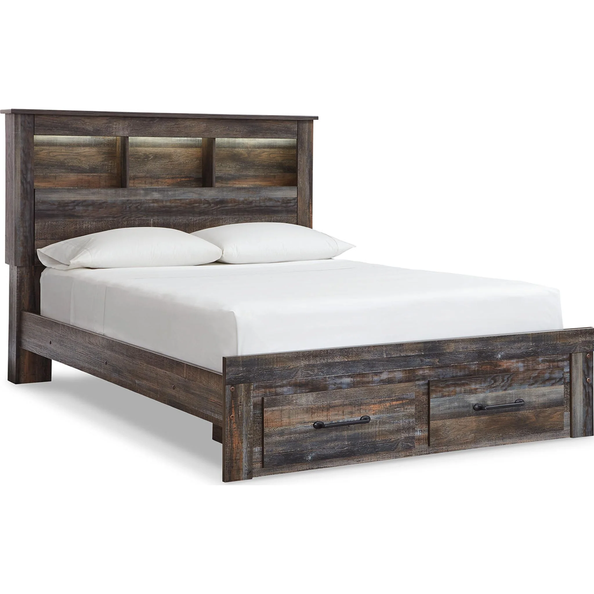 Drystan 5 Piece Bookcase Bed with Footboard Storage Bedroom - Image 9
