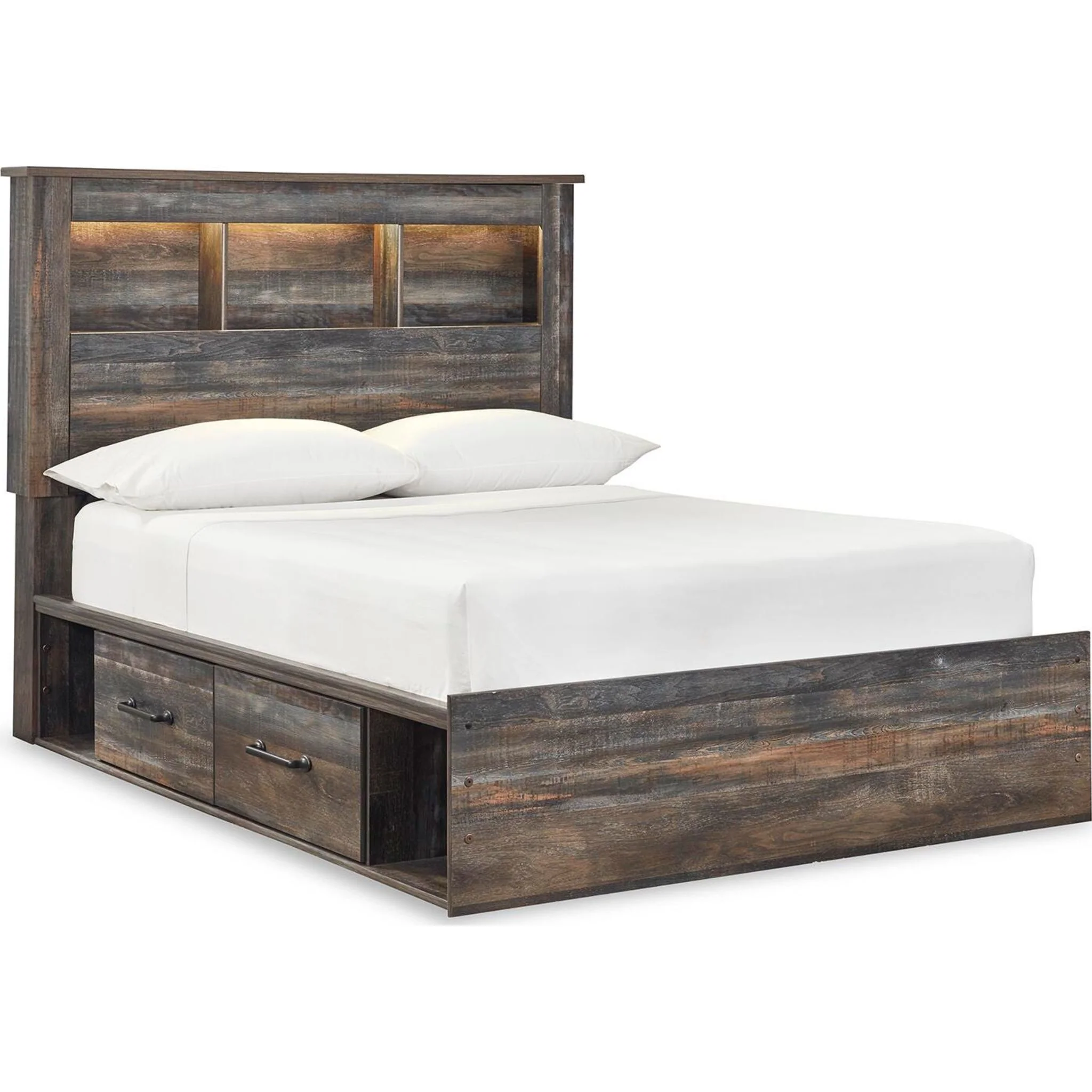 Drystan 5 Piece Full Bookcase Bed with 2 Drawer Storage Bedroom - Image 21