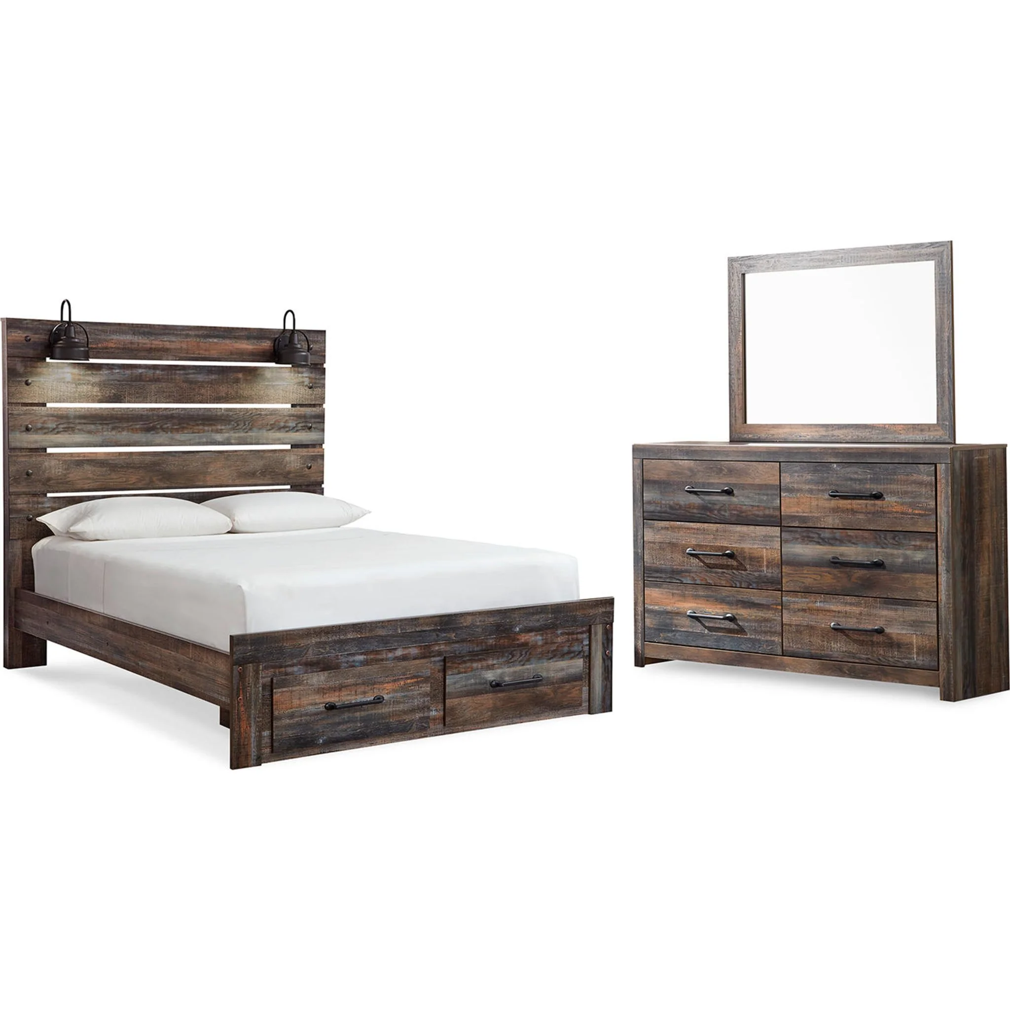 Drystan 5 Piece Panel Bed with Footboard Storage Bedroom