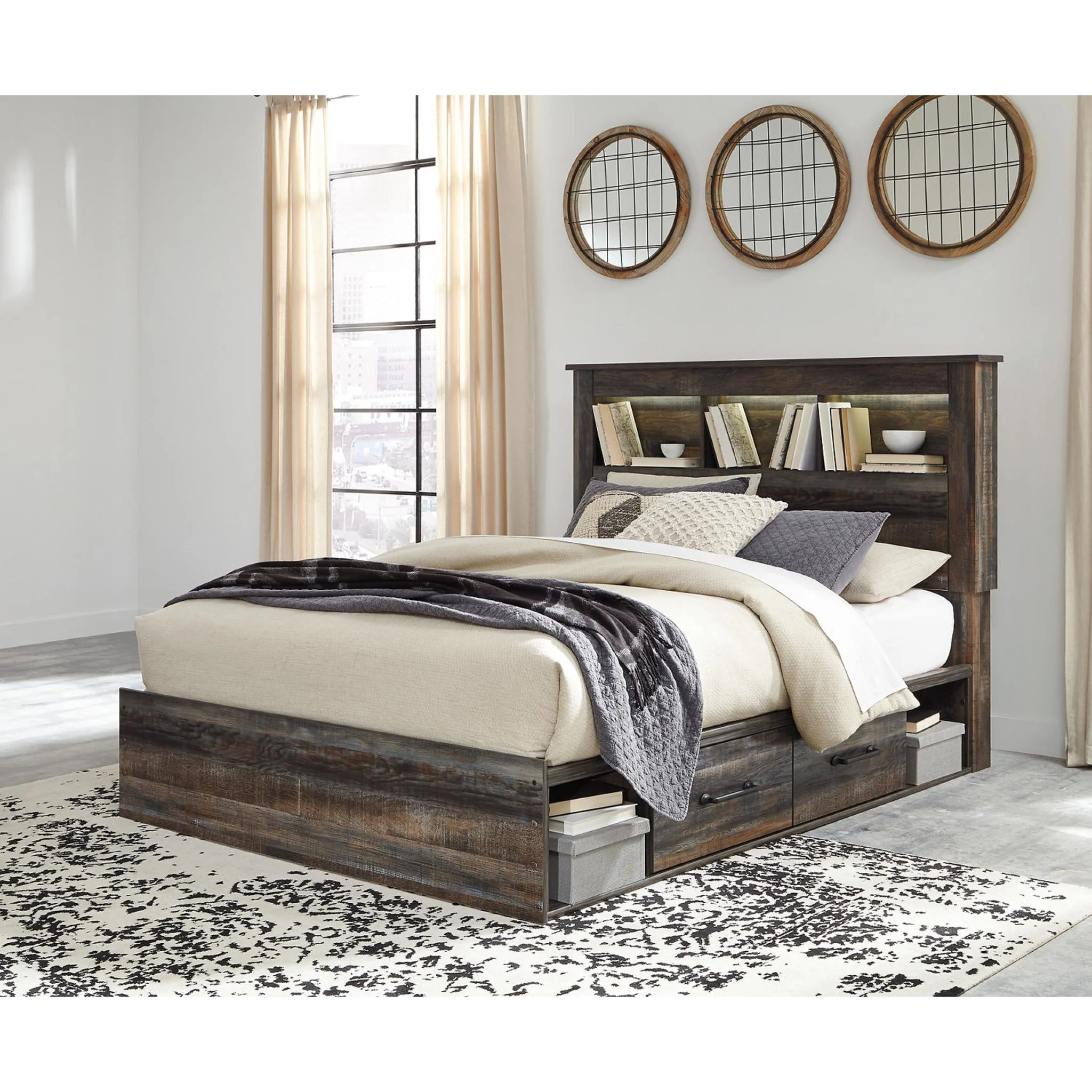 Drystan Bookcase Bed with 2 Drawer Storage - Image 9
