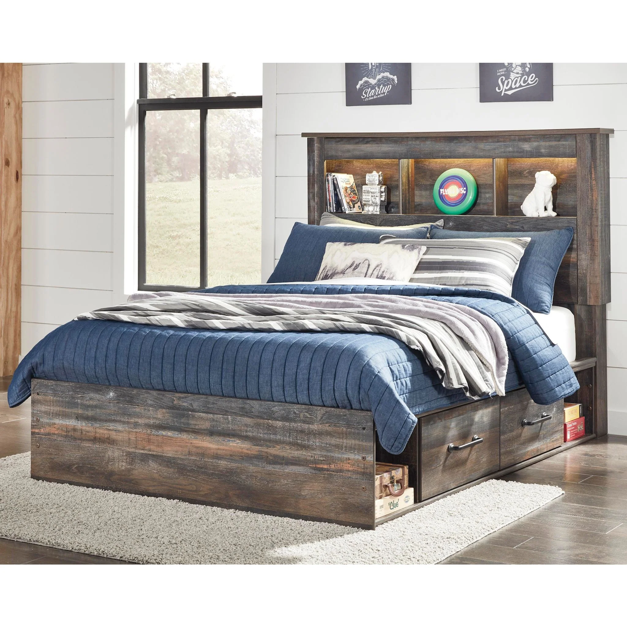 Drystan Full Bookcase Bed with 4 Drawer Storage - Image 8