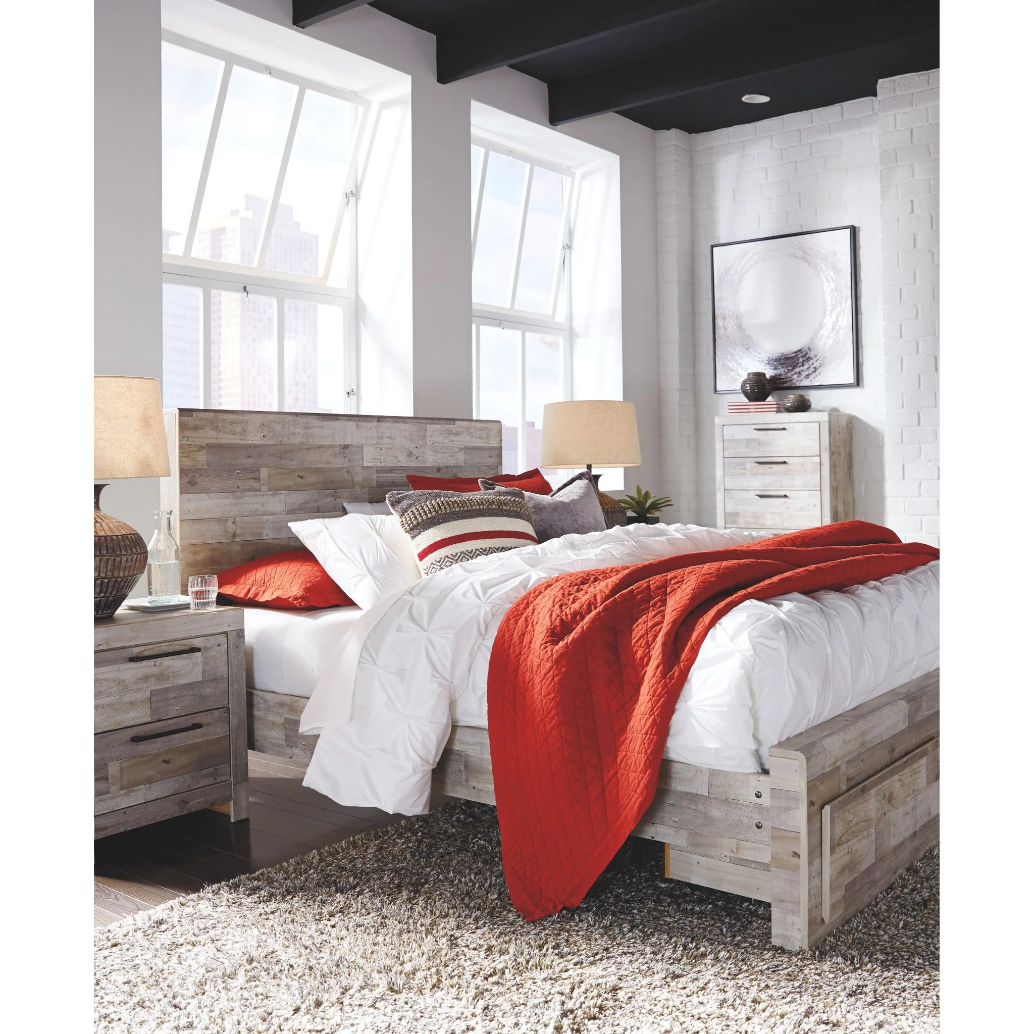 Effie-Exclusive Platform Bed with Footboard Storage - Image 4