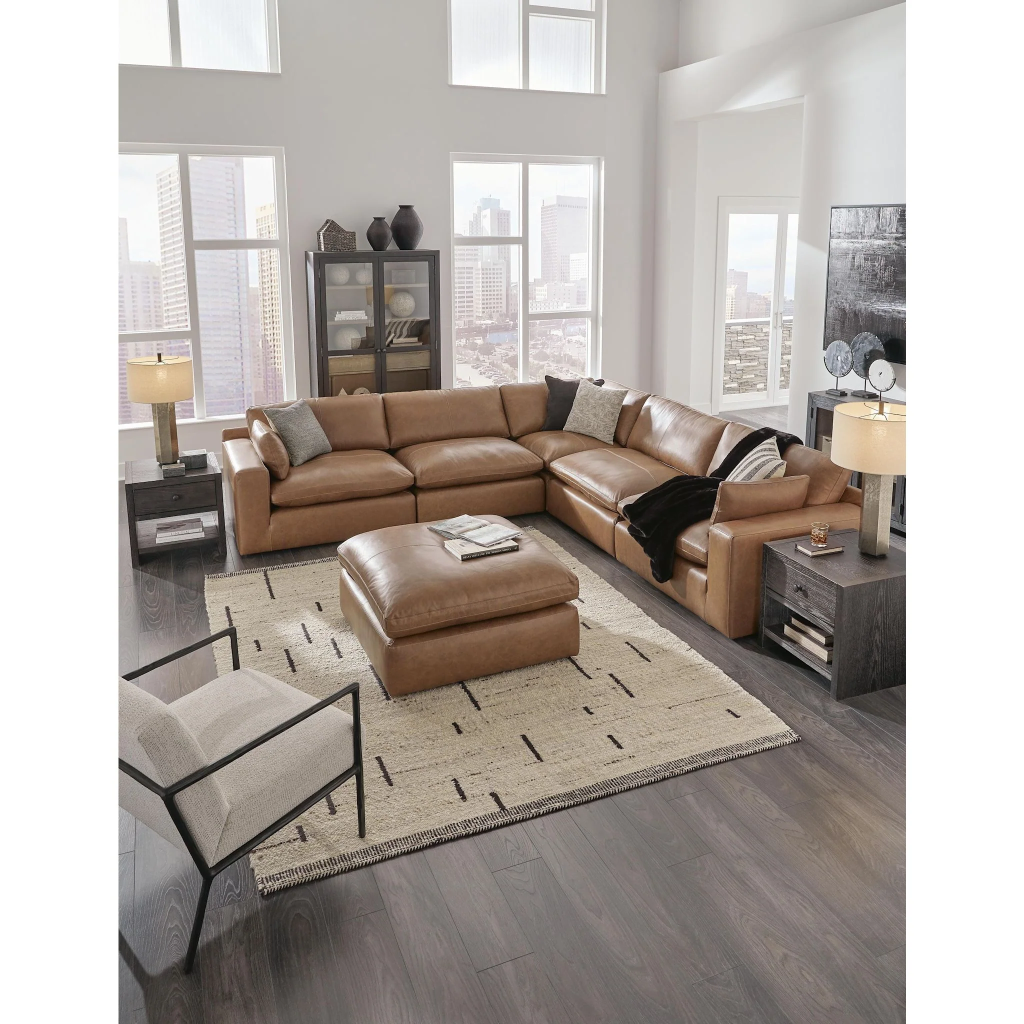 Emilia Cloud Collection 5 Piece Modular Sectional - Image 30
