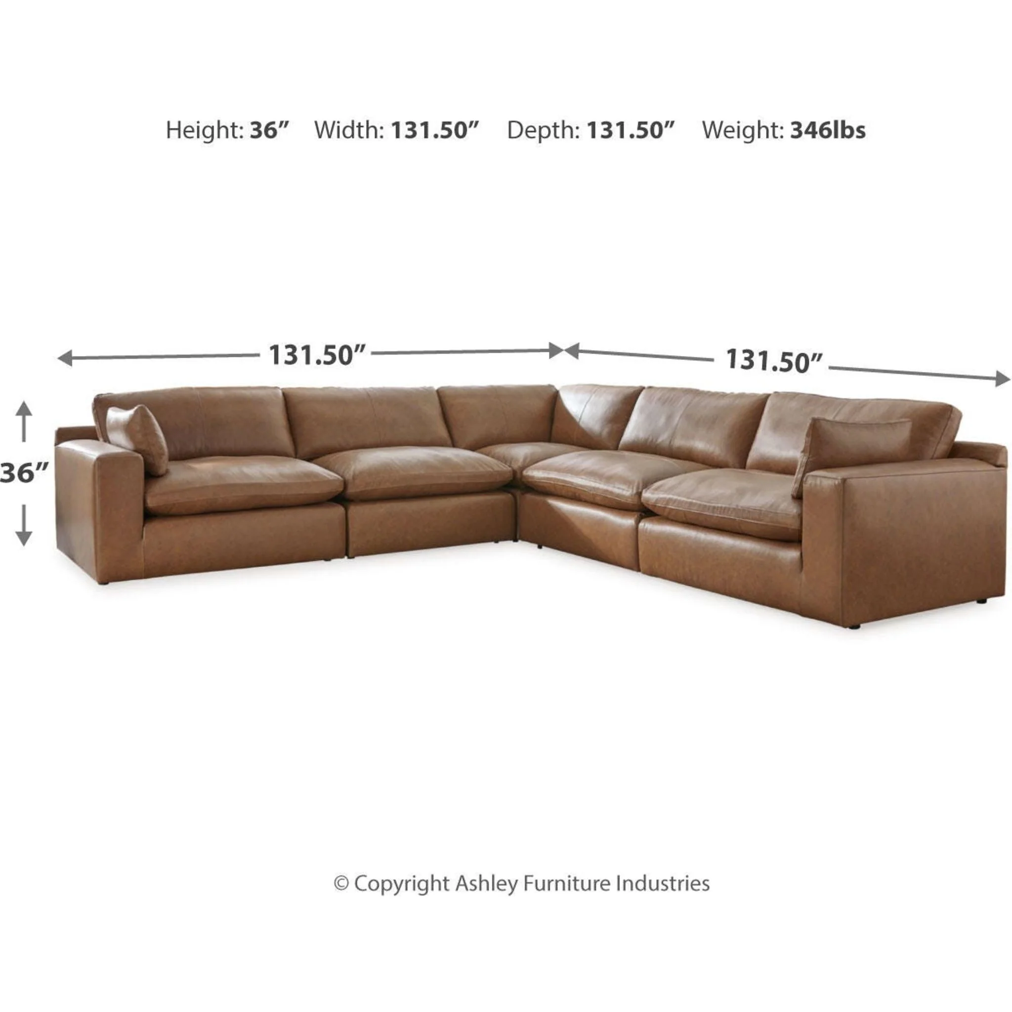Emilia Cloud Collection 5 Piece Modular Sectional - Image 33