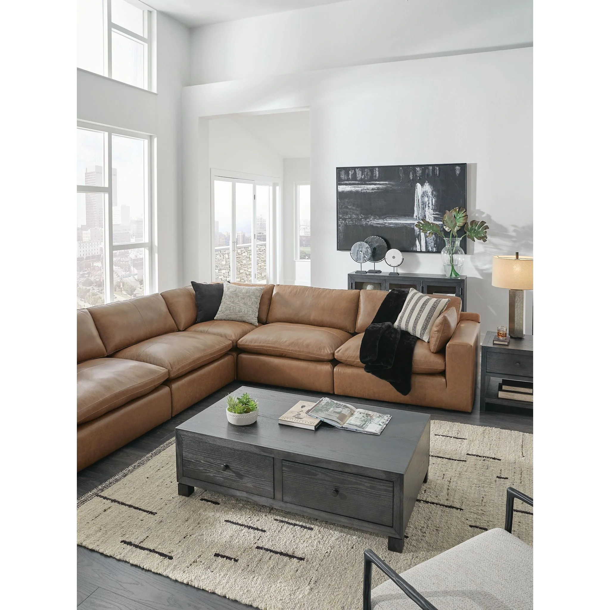 Emilia Cloud Collection 5 Piece Modular Sectional - Image 37
