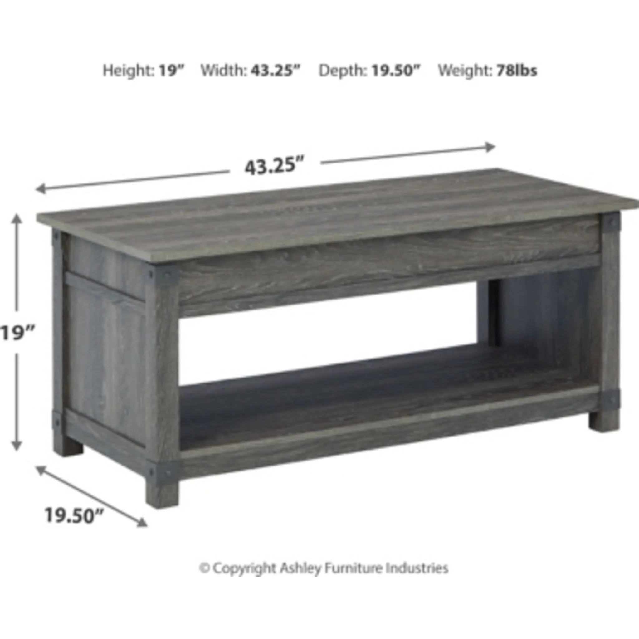 Freedan Rect Lift Top Coffee Table - Image 19