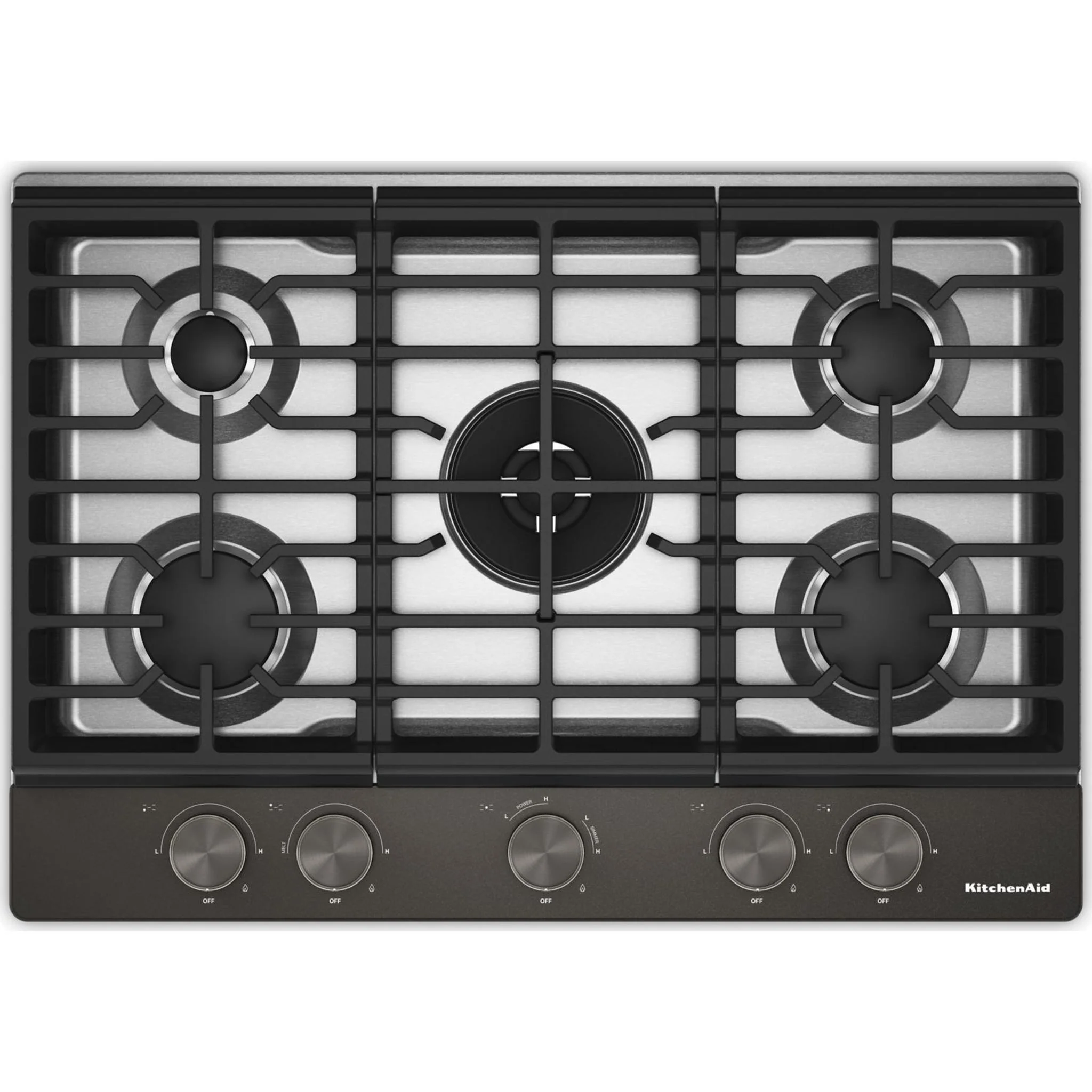 Gas-on-Metal Cooktop with an Integrated Wok Grate and CookShield™ Finish