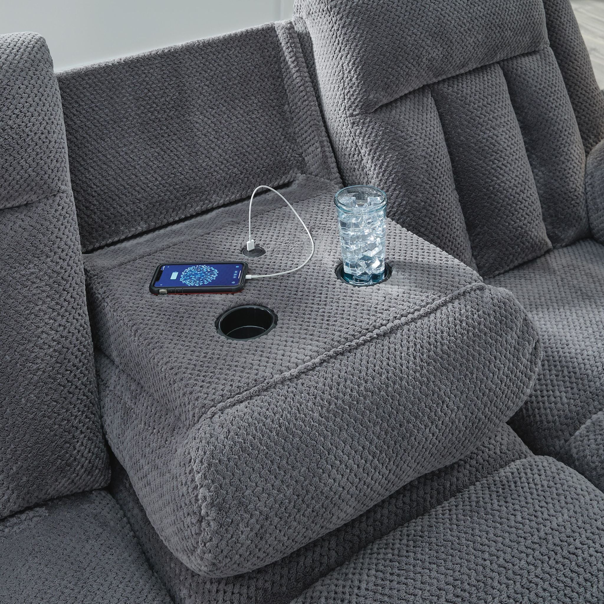 Greely Bend Power Reclining Sofa with Drop Down Table - Image 18