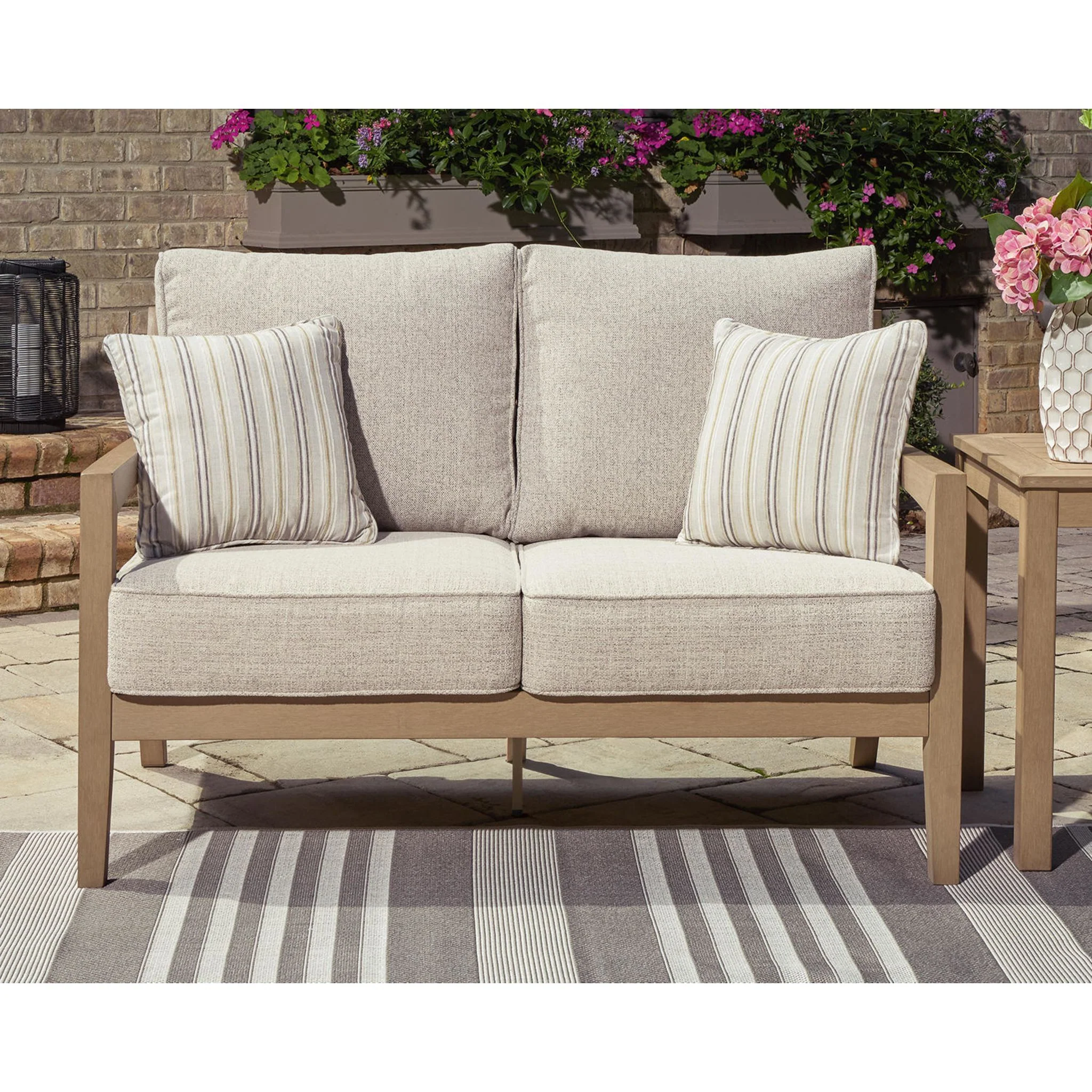Hallow Creek Outdoor Loveseat with Cushion - Image 32