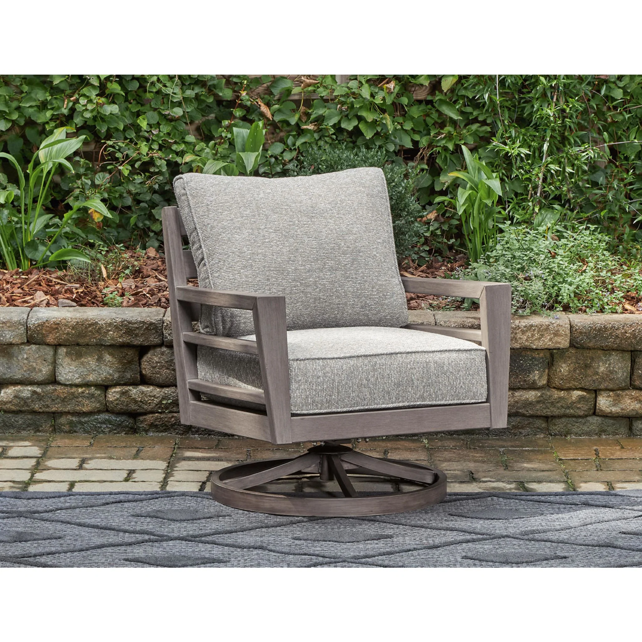 Hillside Barn Outdoor Swivel Lounge Chair with Cushion - Image 2